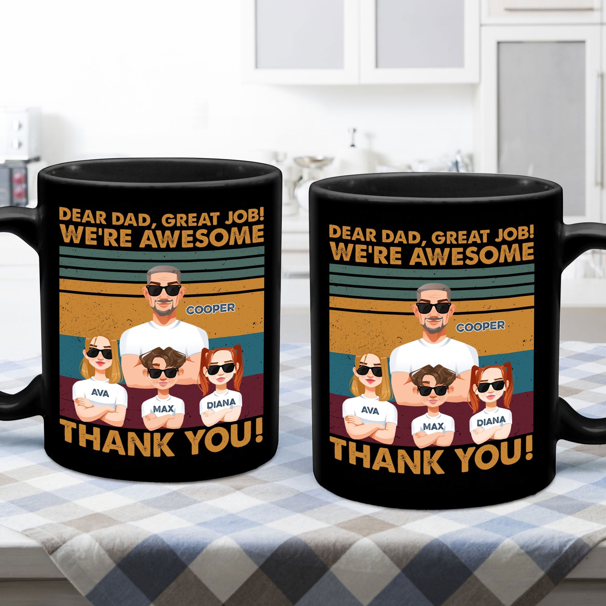 Thanks, Dad. We're Awesome (Dark Version) - Personalized Mug