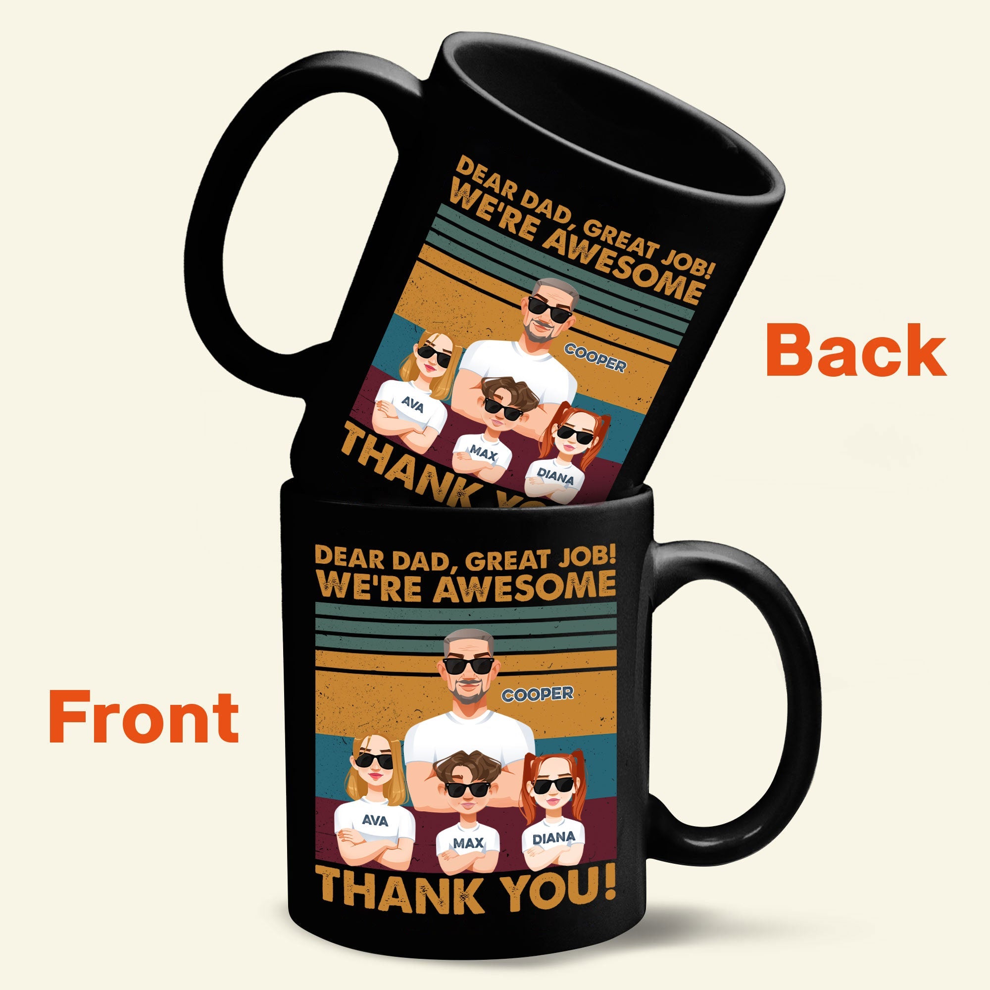 Thanks, Dad. We're Awesome (Dark Version) - Personalized Mug