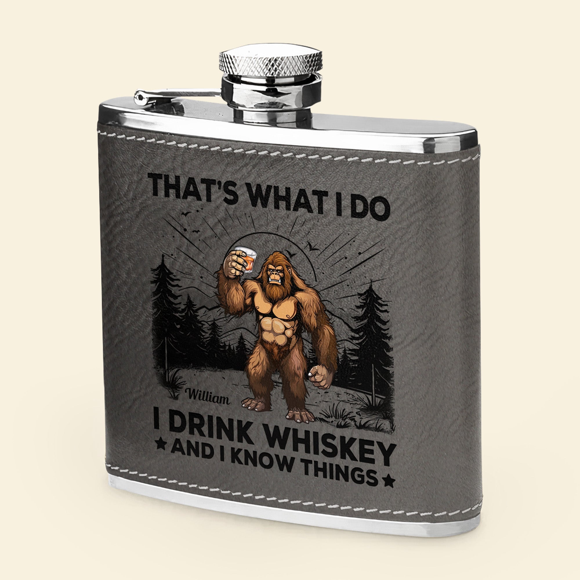 That'S What I Do - Personalized Leather Flask