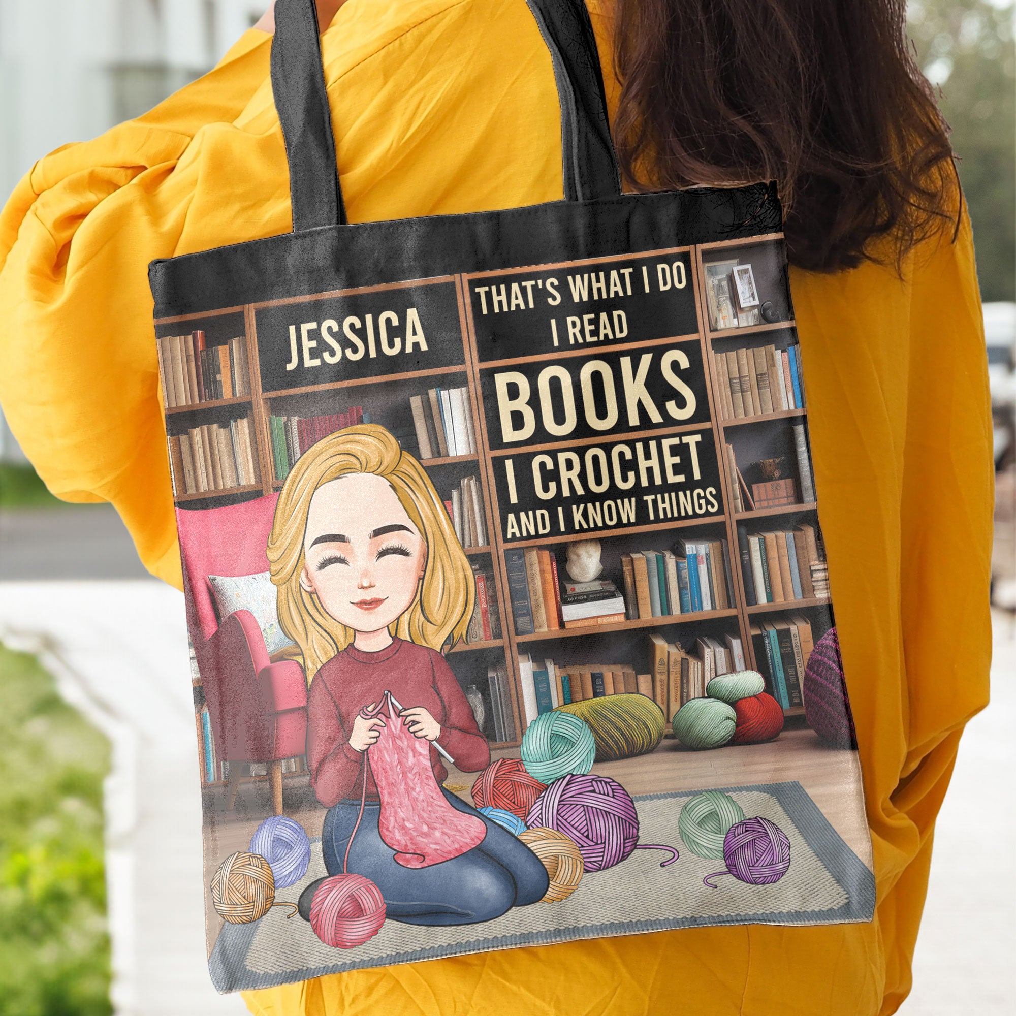 That's What I Do I Read Books I Crochet And I Know Things - Personalized Tote Bag