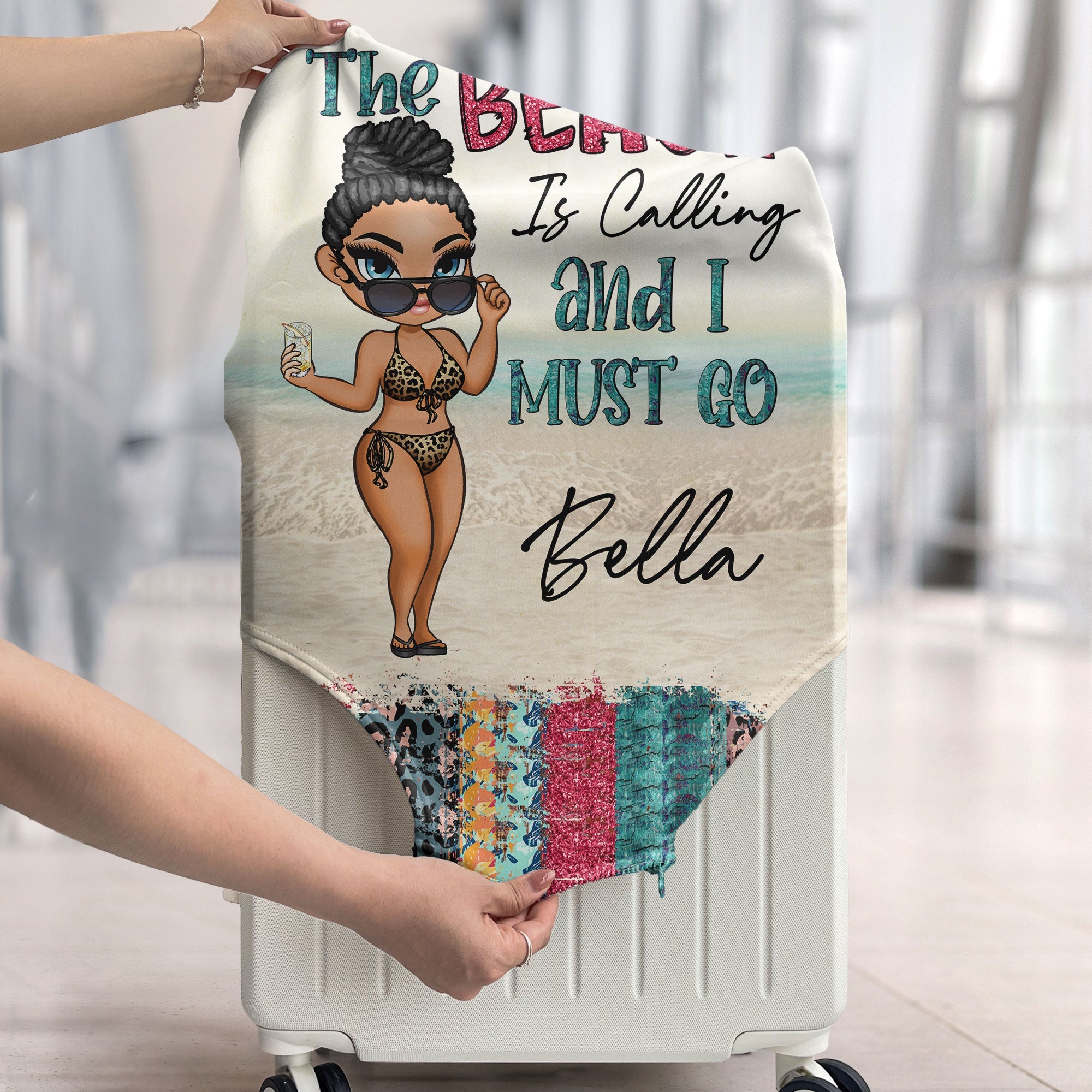 The Beach Is Calling Me - Personalized Luggage Cover