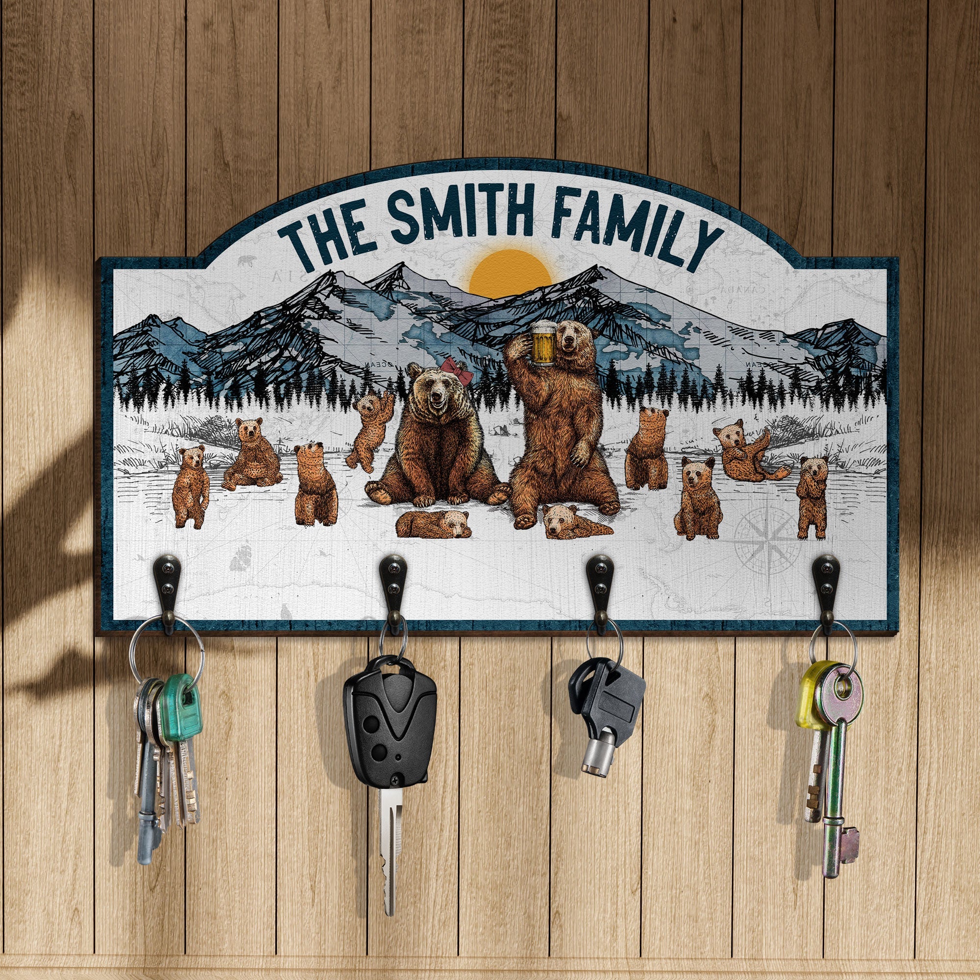 The Bear Family - Personalized Custom Key Holder