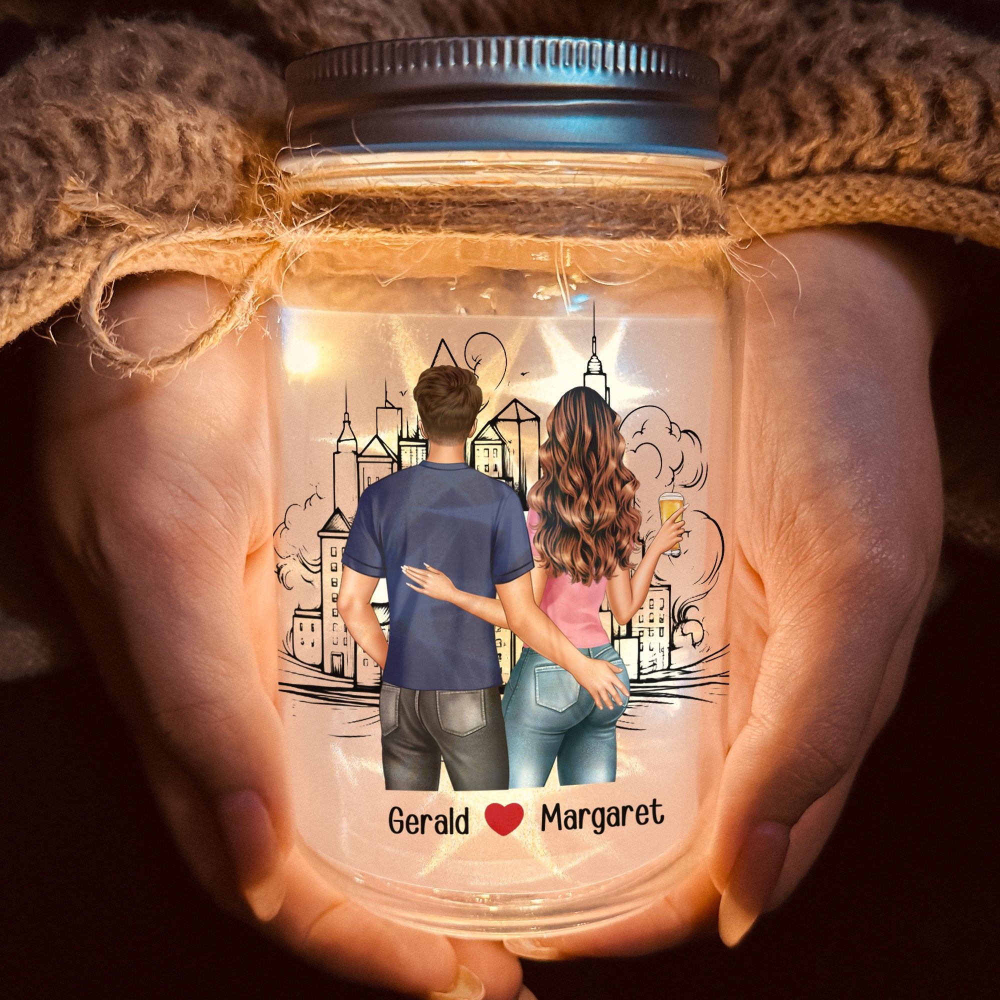 The Beginning Of Forever - Personalized Mason Jar Light