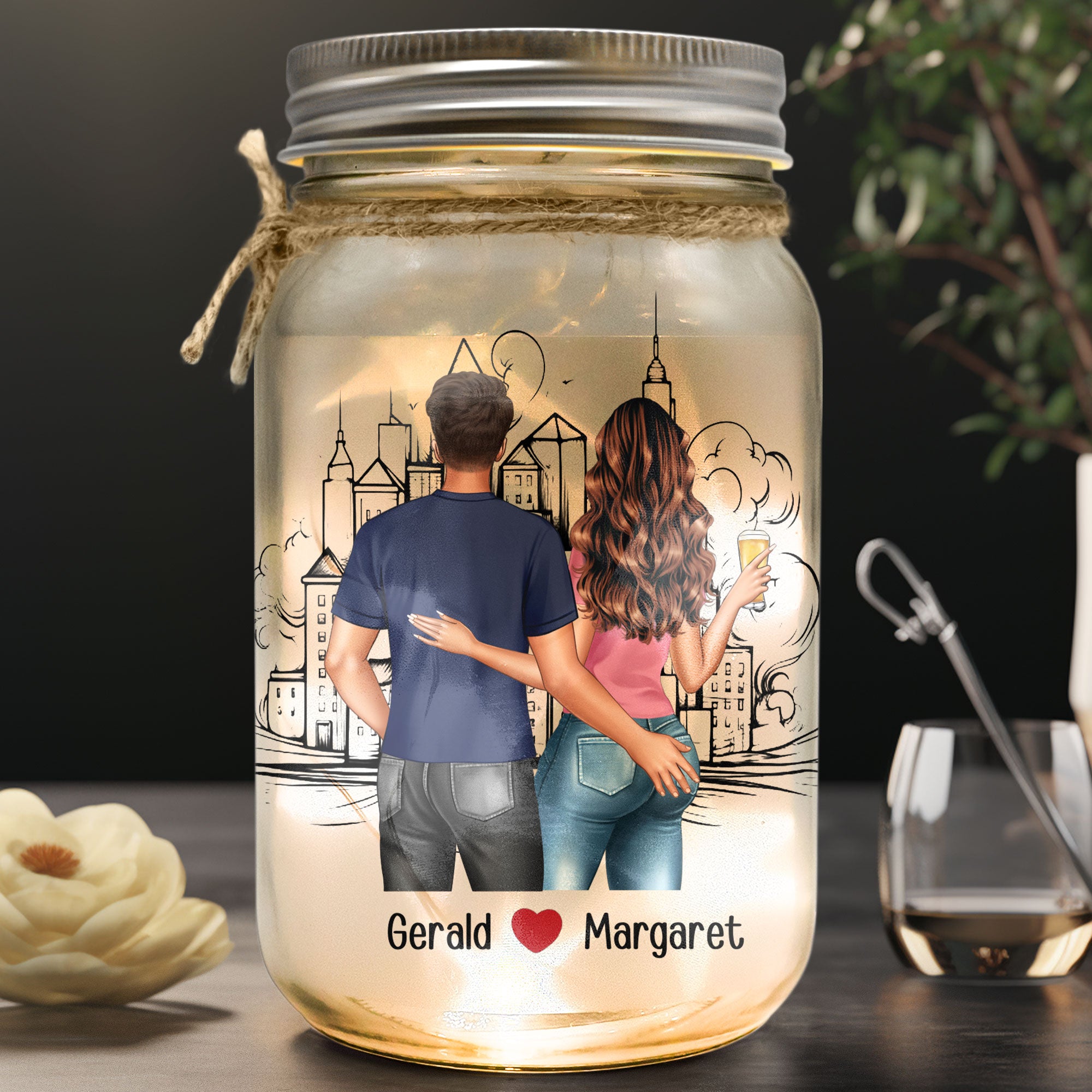 The Beginning Of Forever - Personalized Mason Jar Light