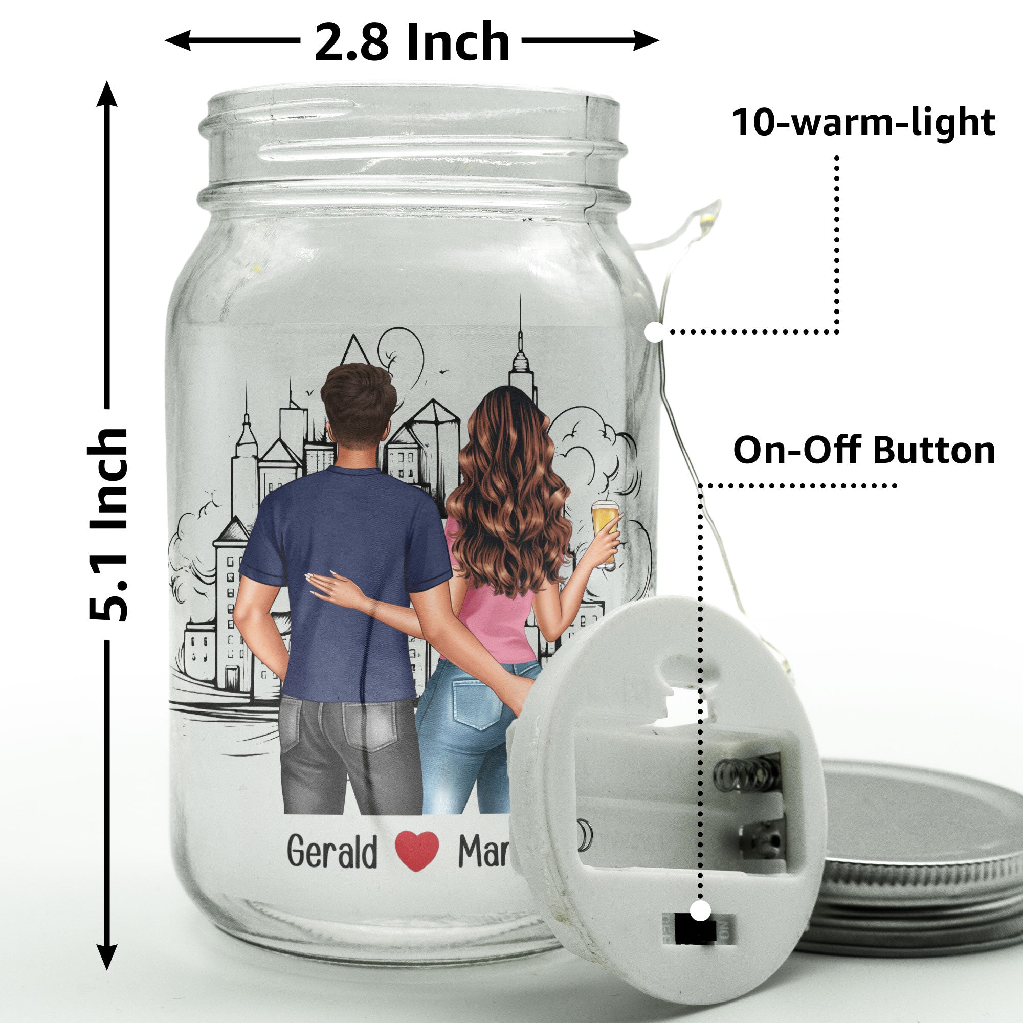 The Beginning Of Forever - Personalized Mason Jar Light