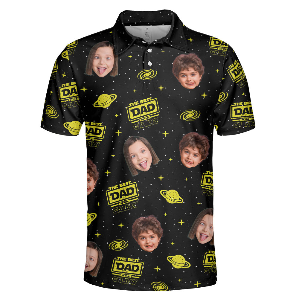 The Best Dad In The Galaxy - Personalized Photo Polo Shirt