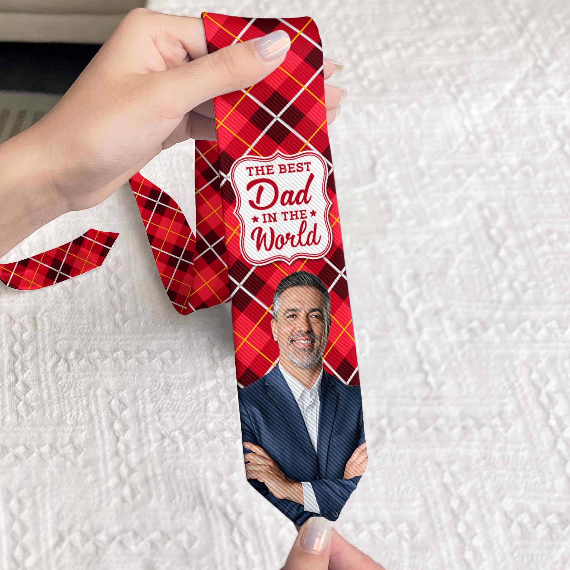 The Best Dad In The World - Custom Photo Tie