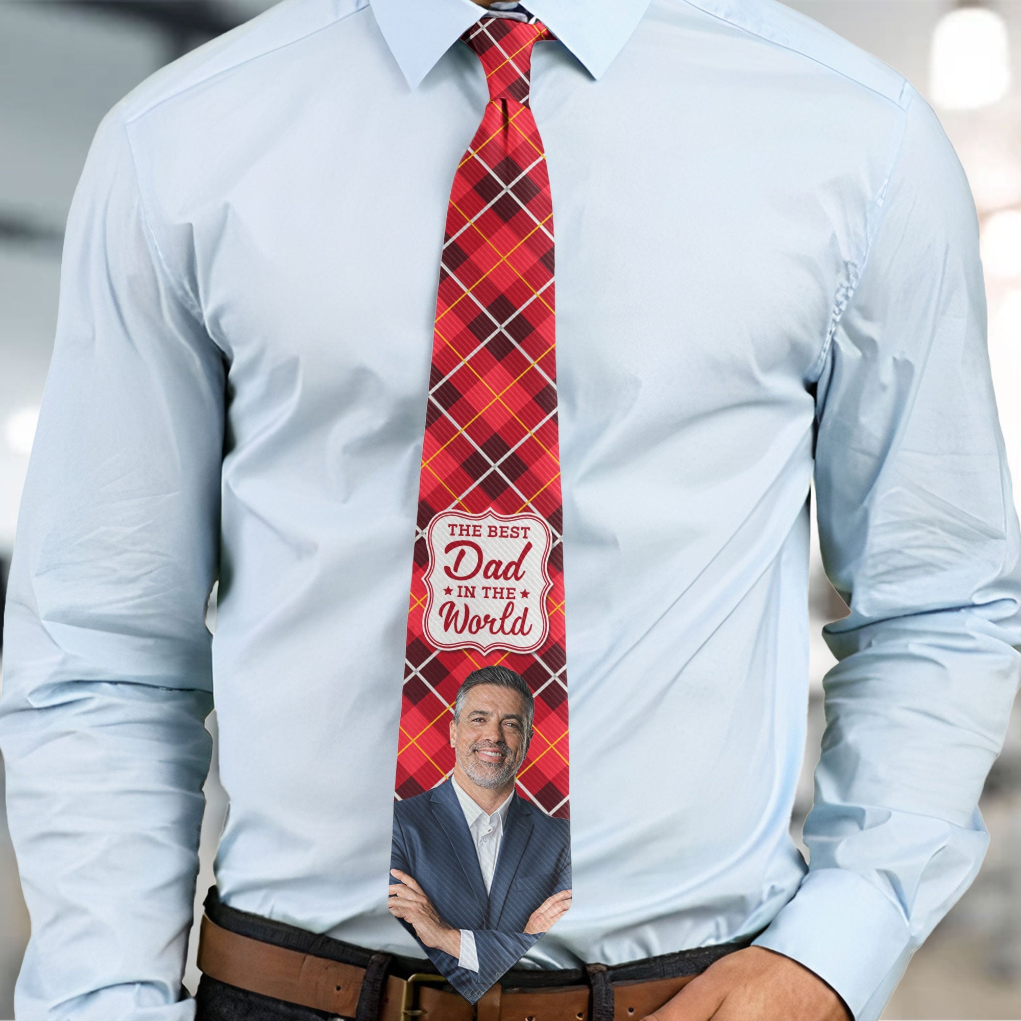 The Best Dad In The World - Custom Photo Tie