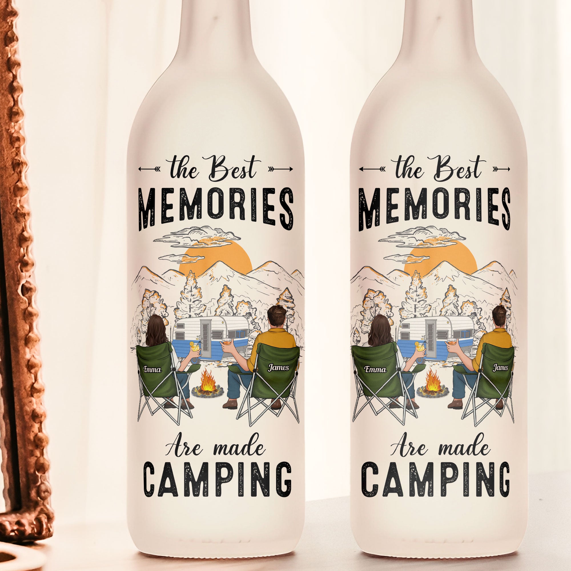 The Best Memories Are Made Camping - Personalized Bottle Lamp