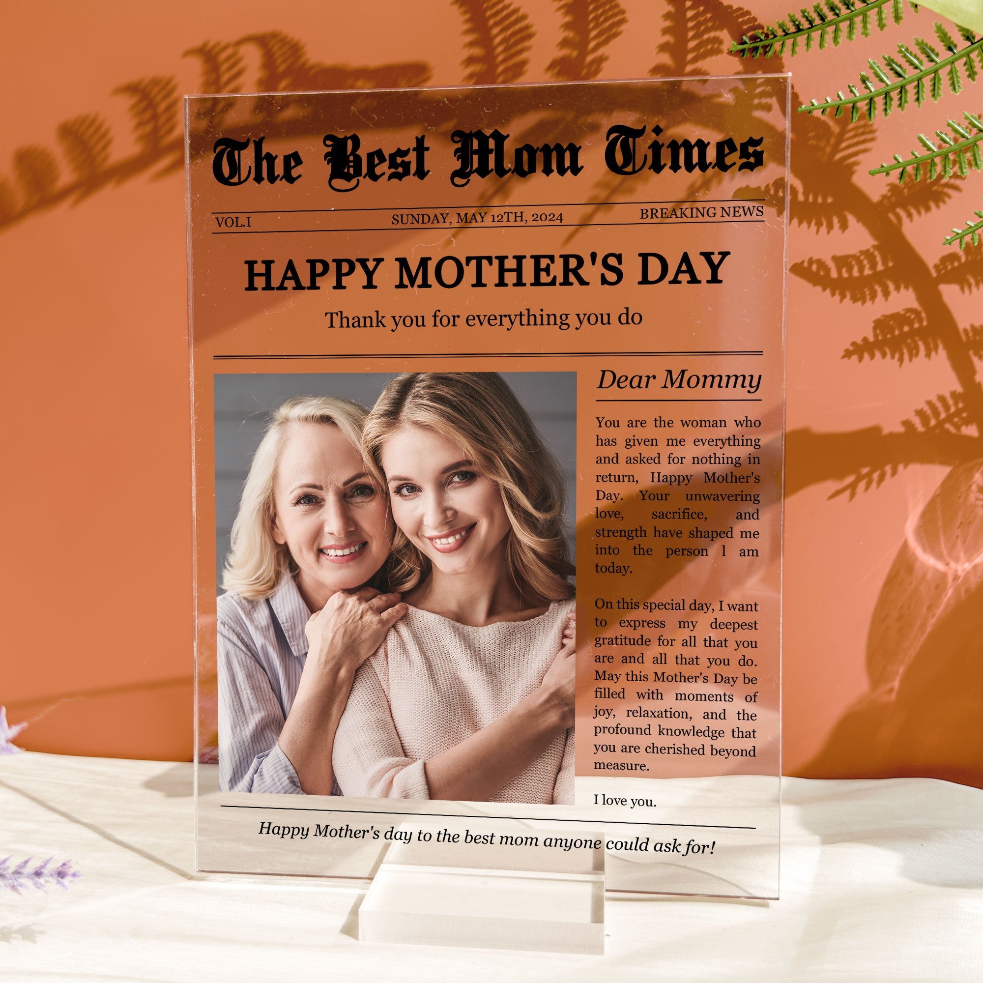 The Best Mom Times - Personalized Acrylic Photo Plaque