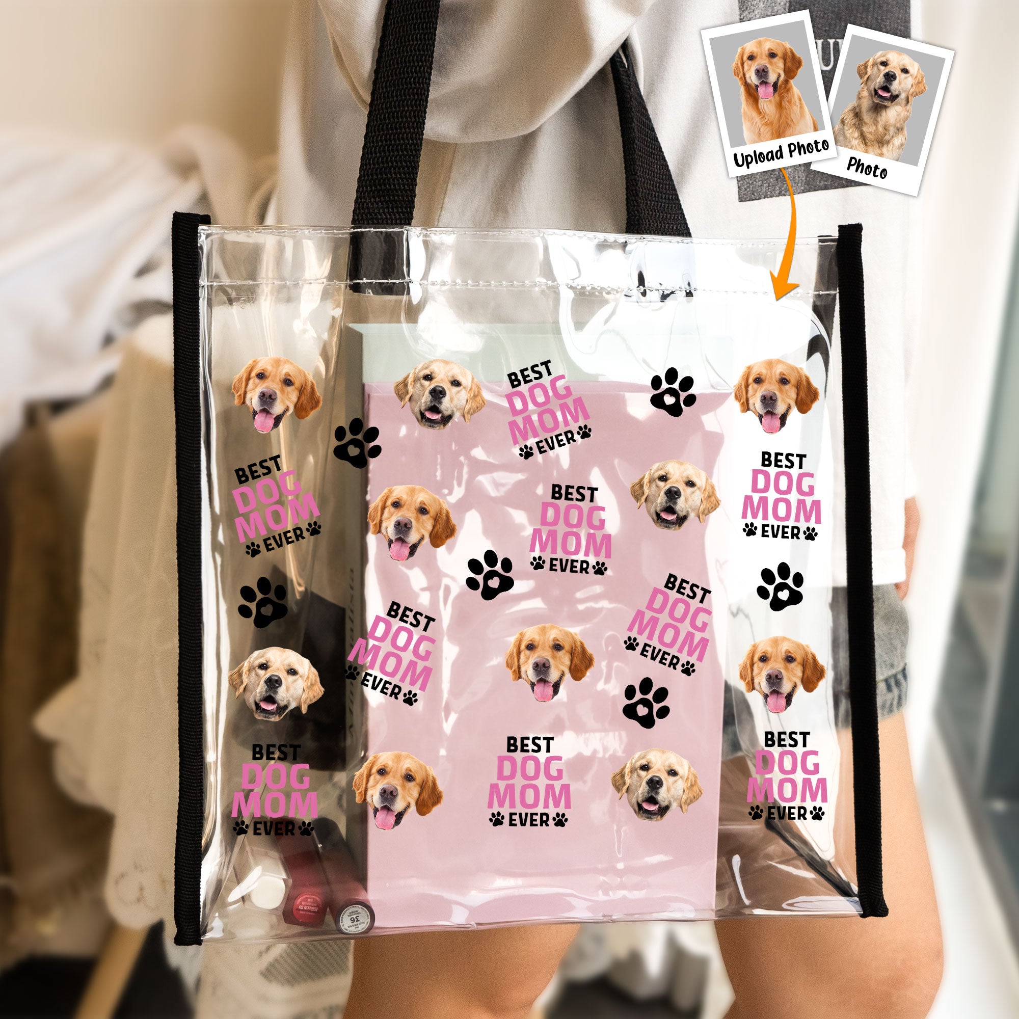 The Best Pet Mom - Custom Photo Clear Tote Bag