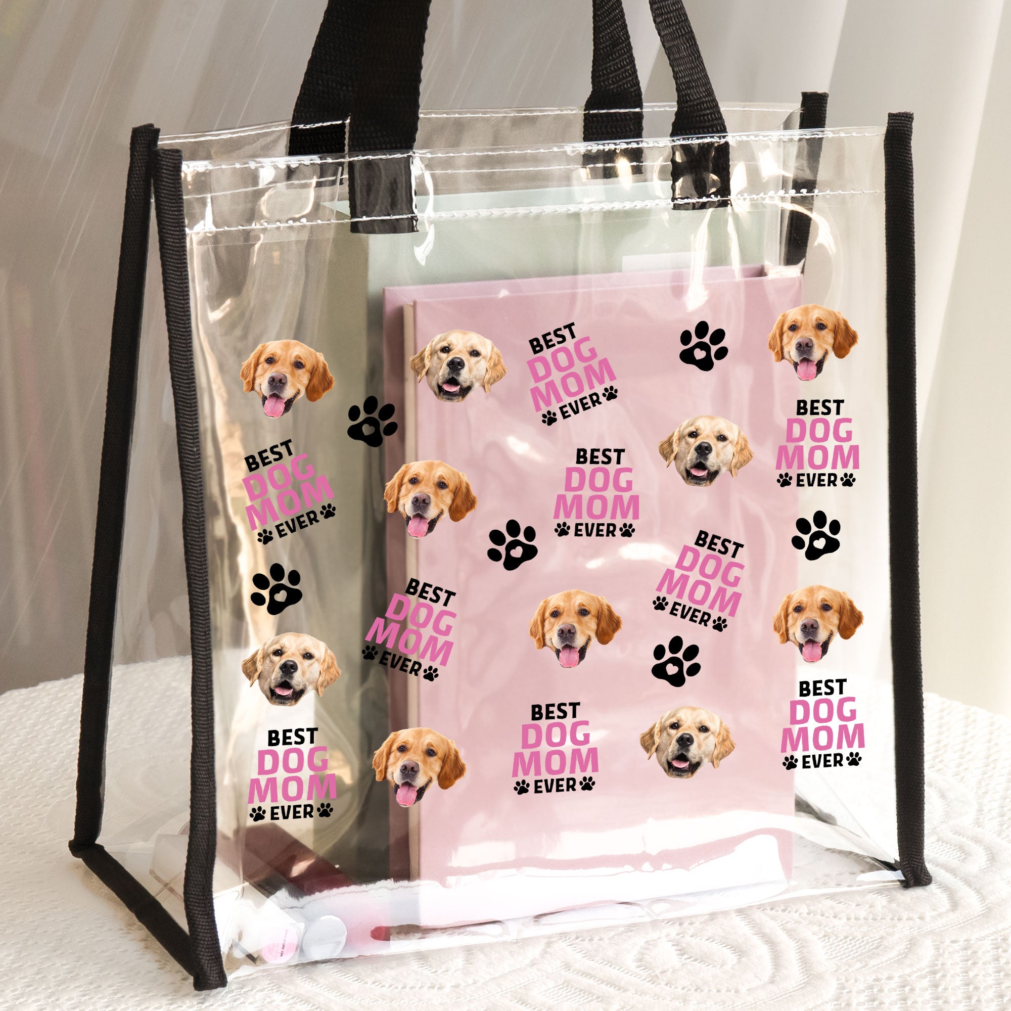 The Best Pet Mom - Custom Photo Clear Tote Bag