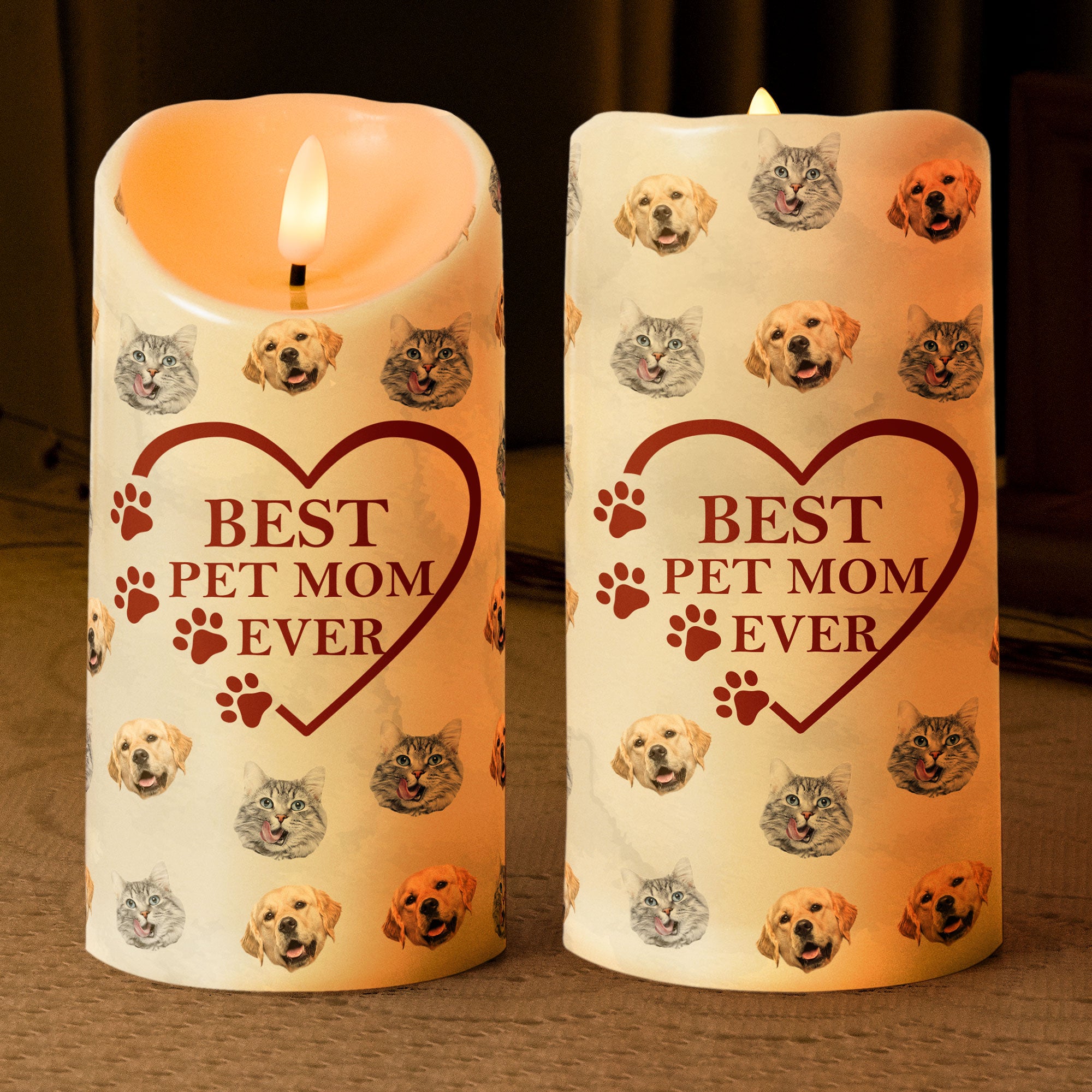 The Best Pet Mom - Personalized Photo LED Candle