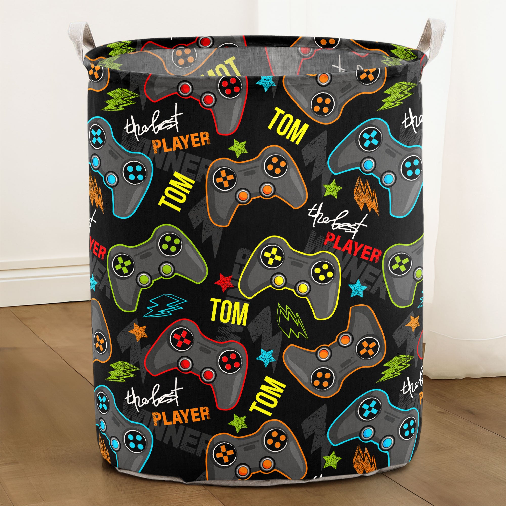 The Best Player Custom Name Toy Basket - Personalized Laundry Storage Basket