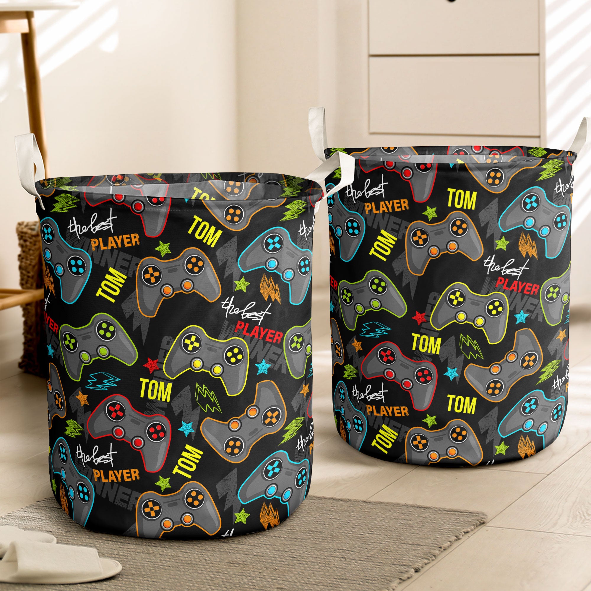 The Best Player Custom Name Toy Basket - Personalized Laundry Storage Basket