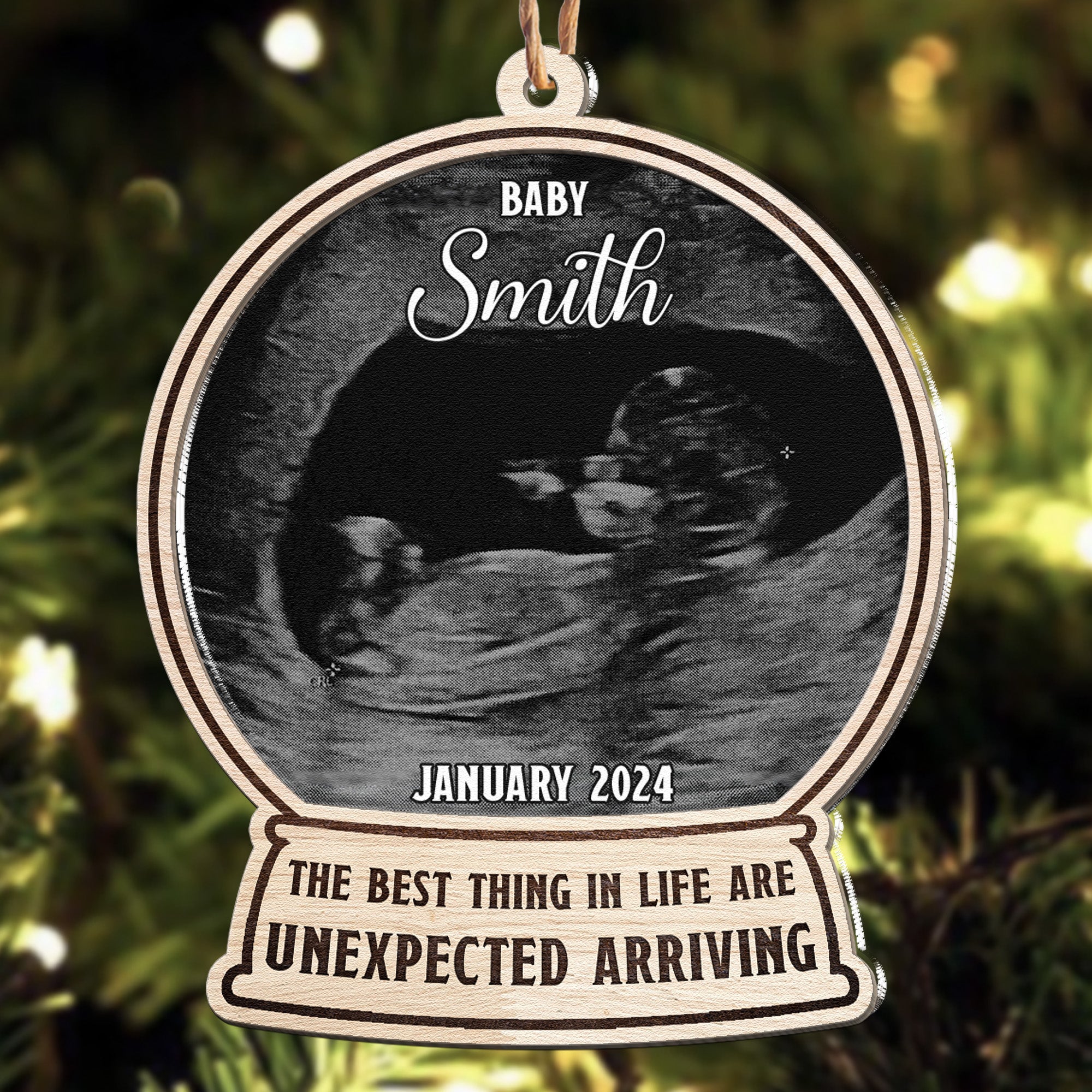 The Best Thing In Life - Personalized Photo Wood And Acrylic Ornament