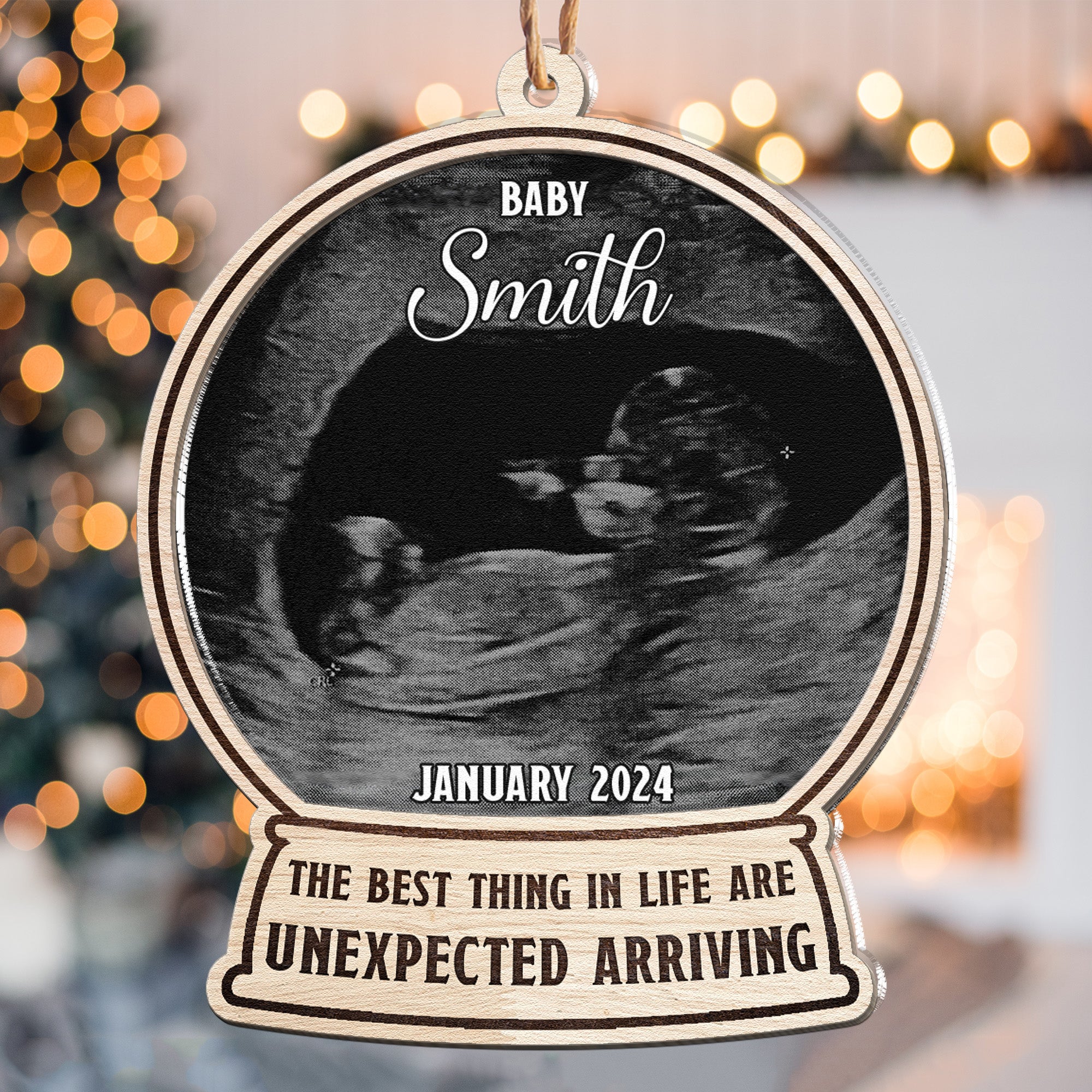 The Best Thing In Life - Personalized Photo Wood And Acrylic Ornament