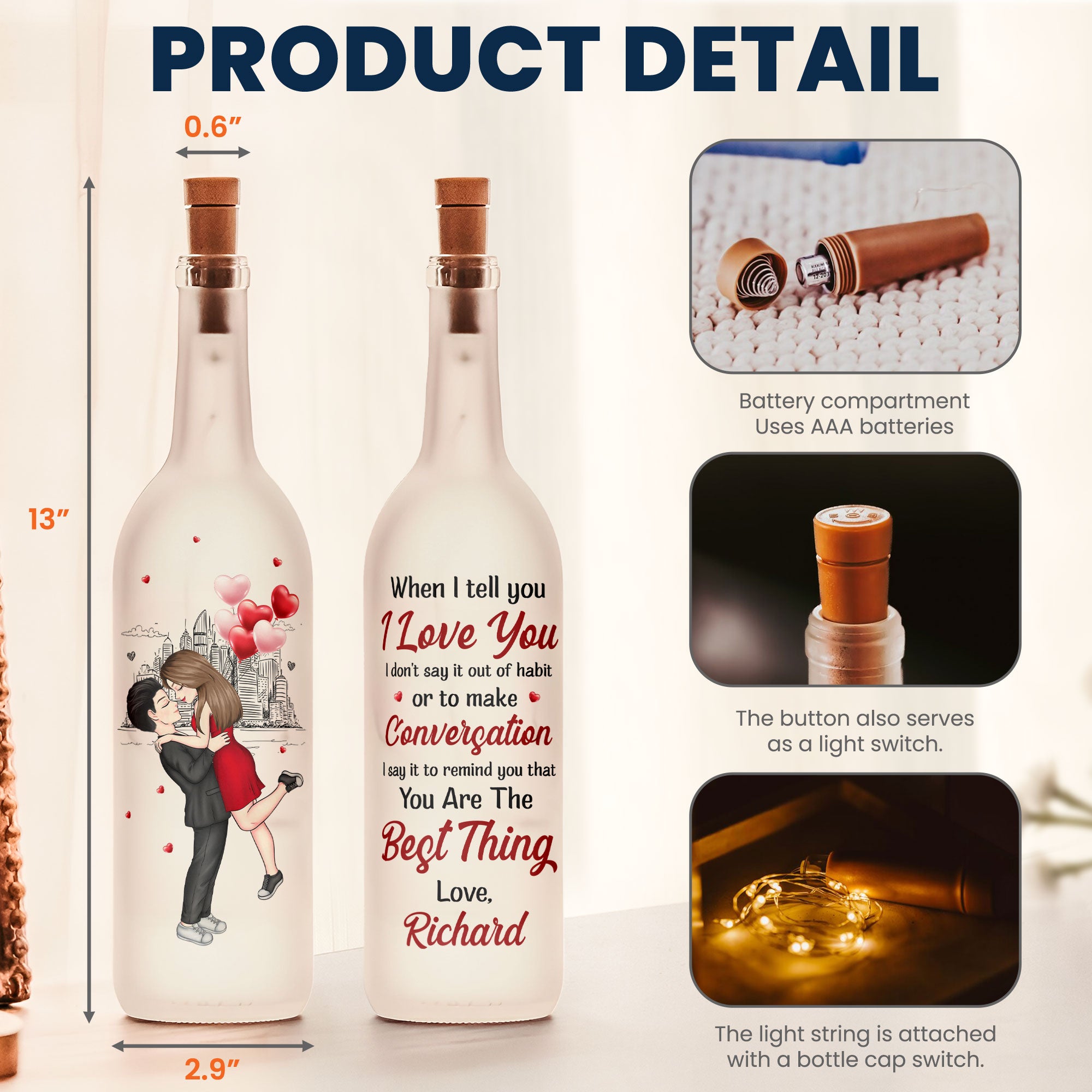 The Best Thing That Ever Happened To Me - Personalized Bottle Lamp