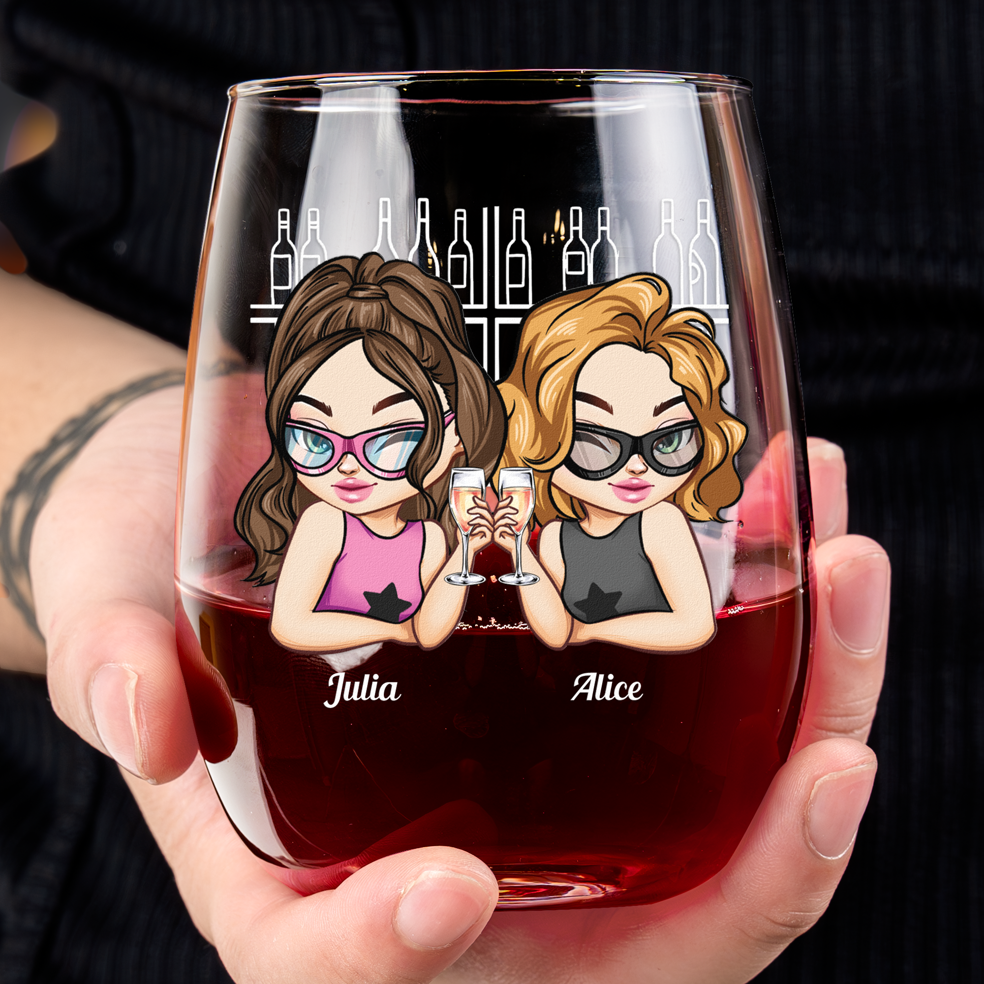 The Best Wines Are The Ones We Share With Friends - Personalized Stemless Wine Glass