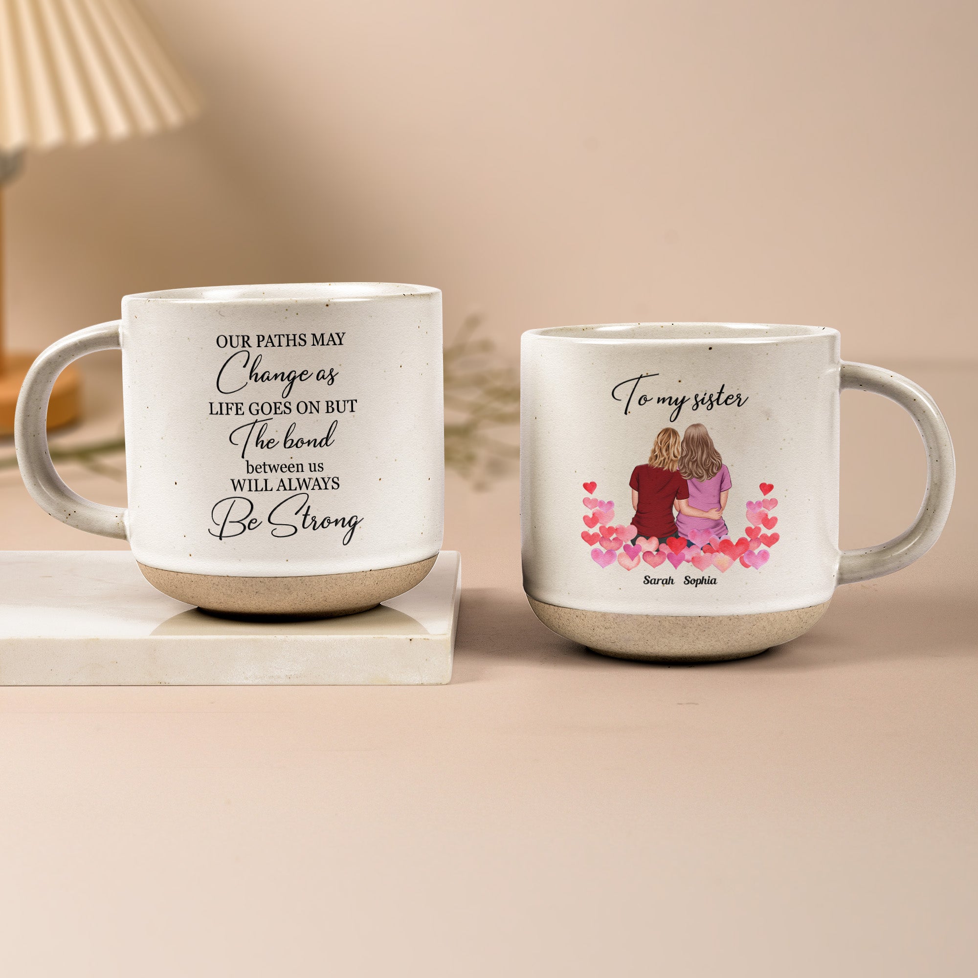 The Bond Between Us Will Always Be Strong - Personalized Pottery Mug