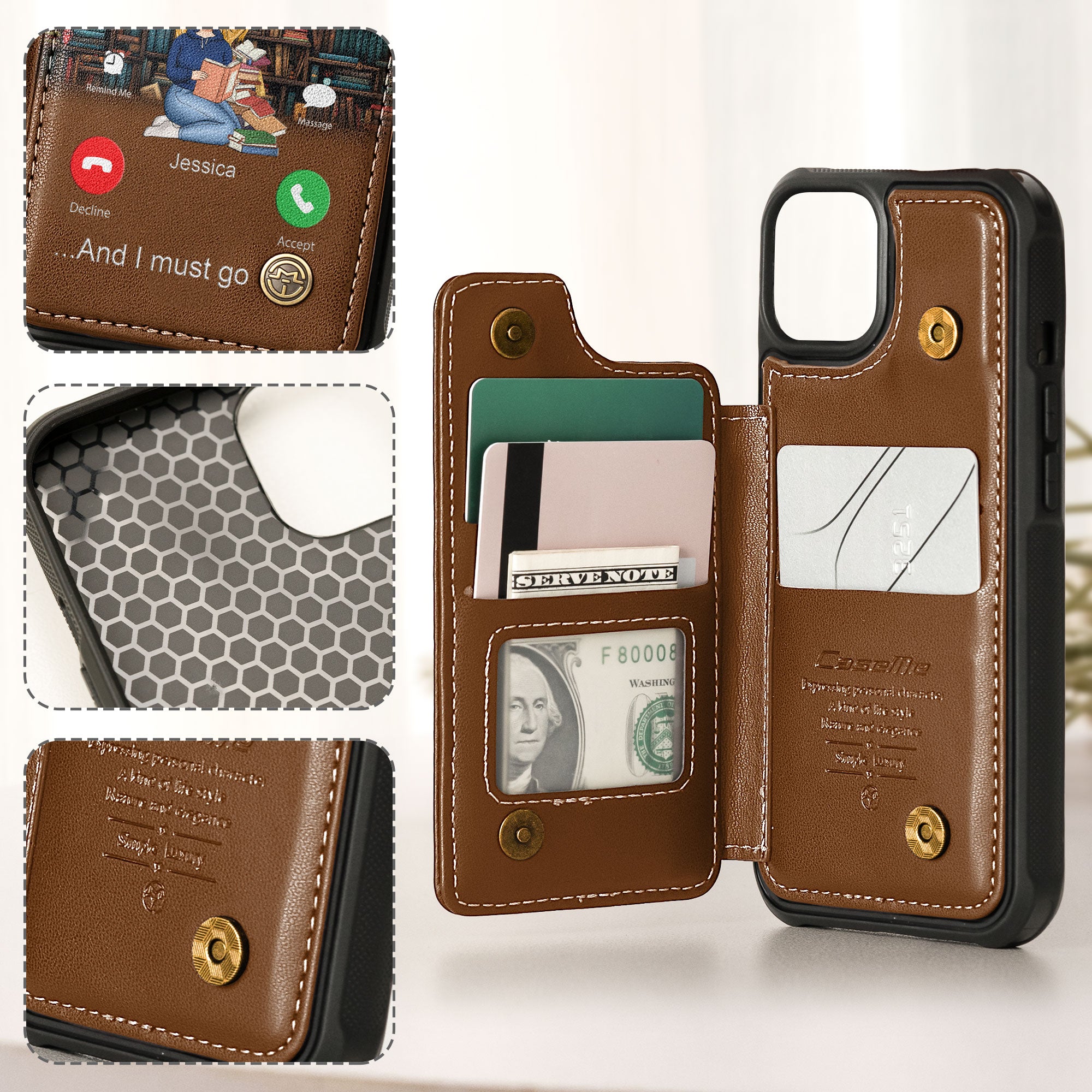 The Books Are Calling... And I Must Go - Personalized Leather Flip Wallet Phone Case