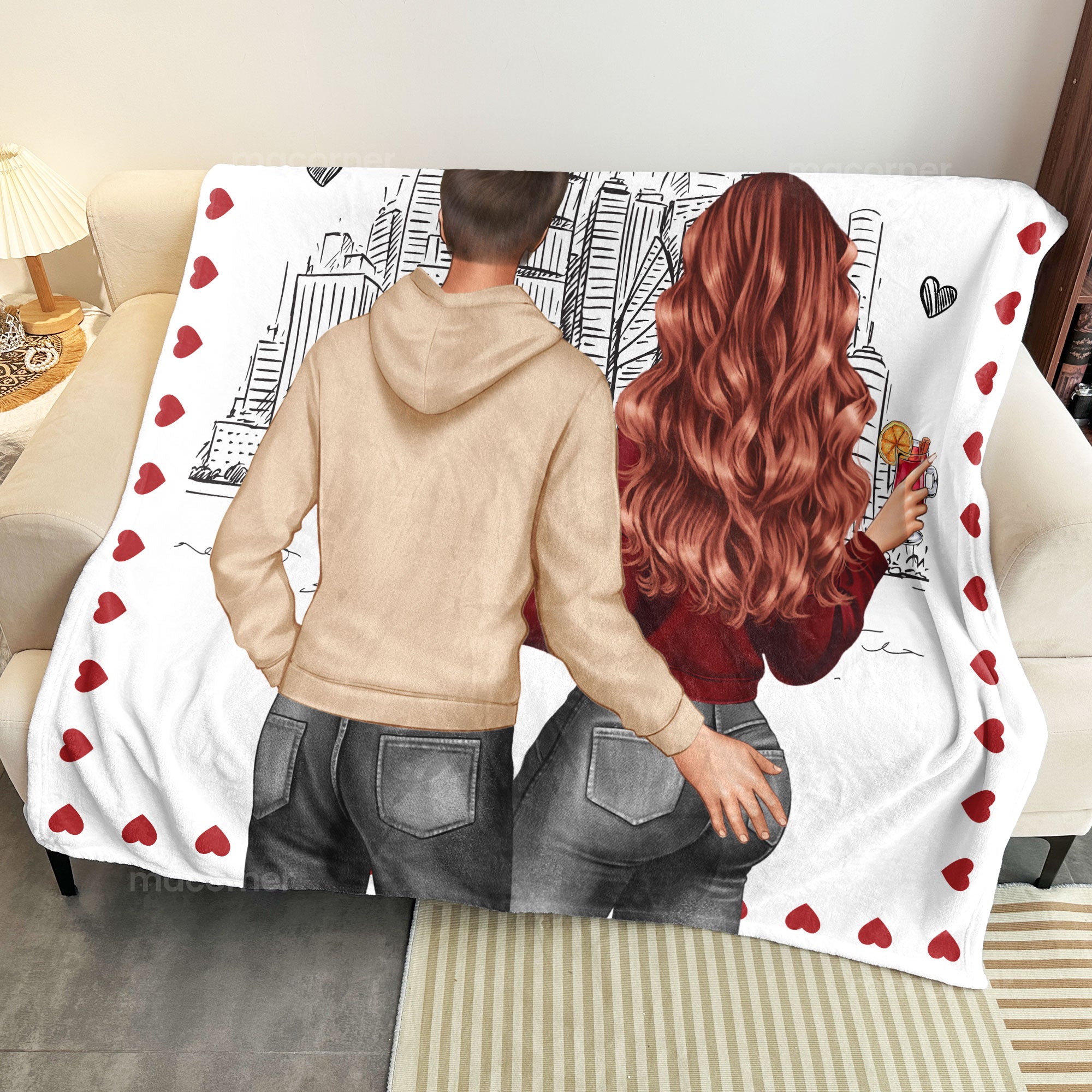 The Cuddle Times Naughty Couple - Personalized Blanket