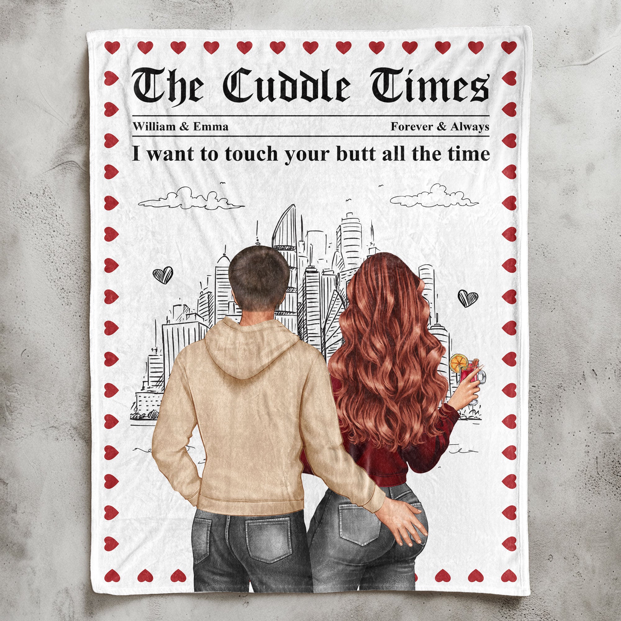 The Cuddle Times Naughty Couple - Personalized Blanket