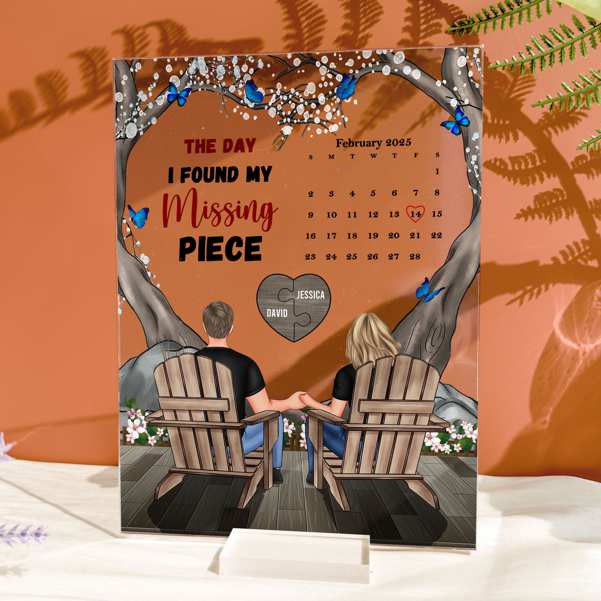 The Day I Found My Missing Piece - Personalized Acrylic Plaque - Calendar