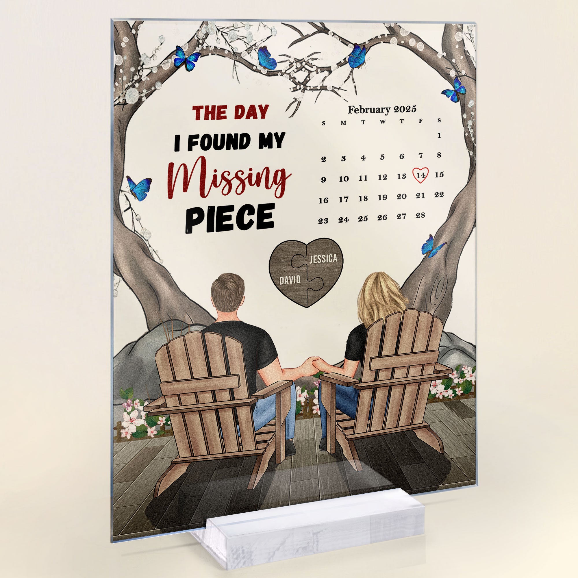 The Day I Found My Missing Piece - Personalized Acrylic Plaque - Calendar