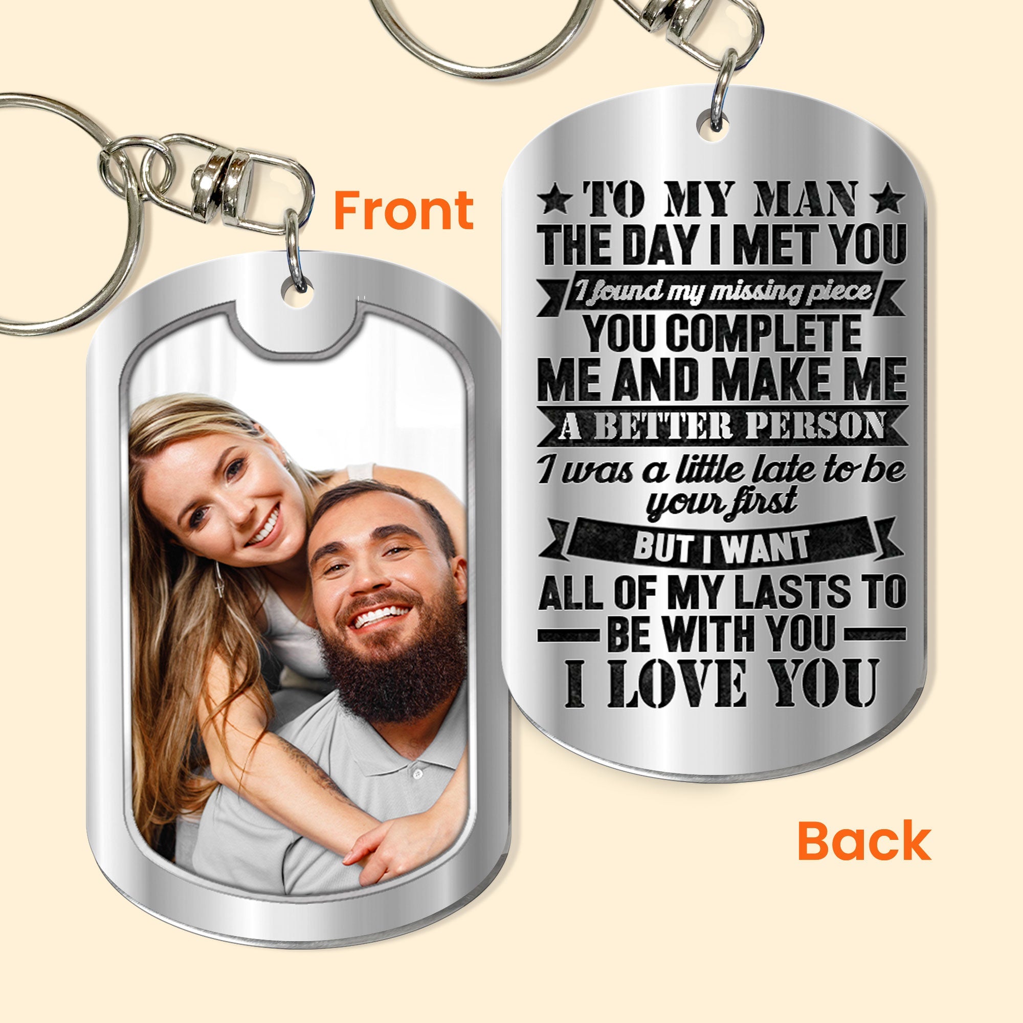 The Day I Met You I Found My Missing Piece - Personalized Photo Keychain