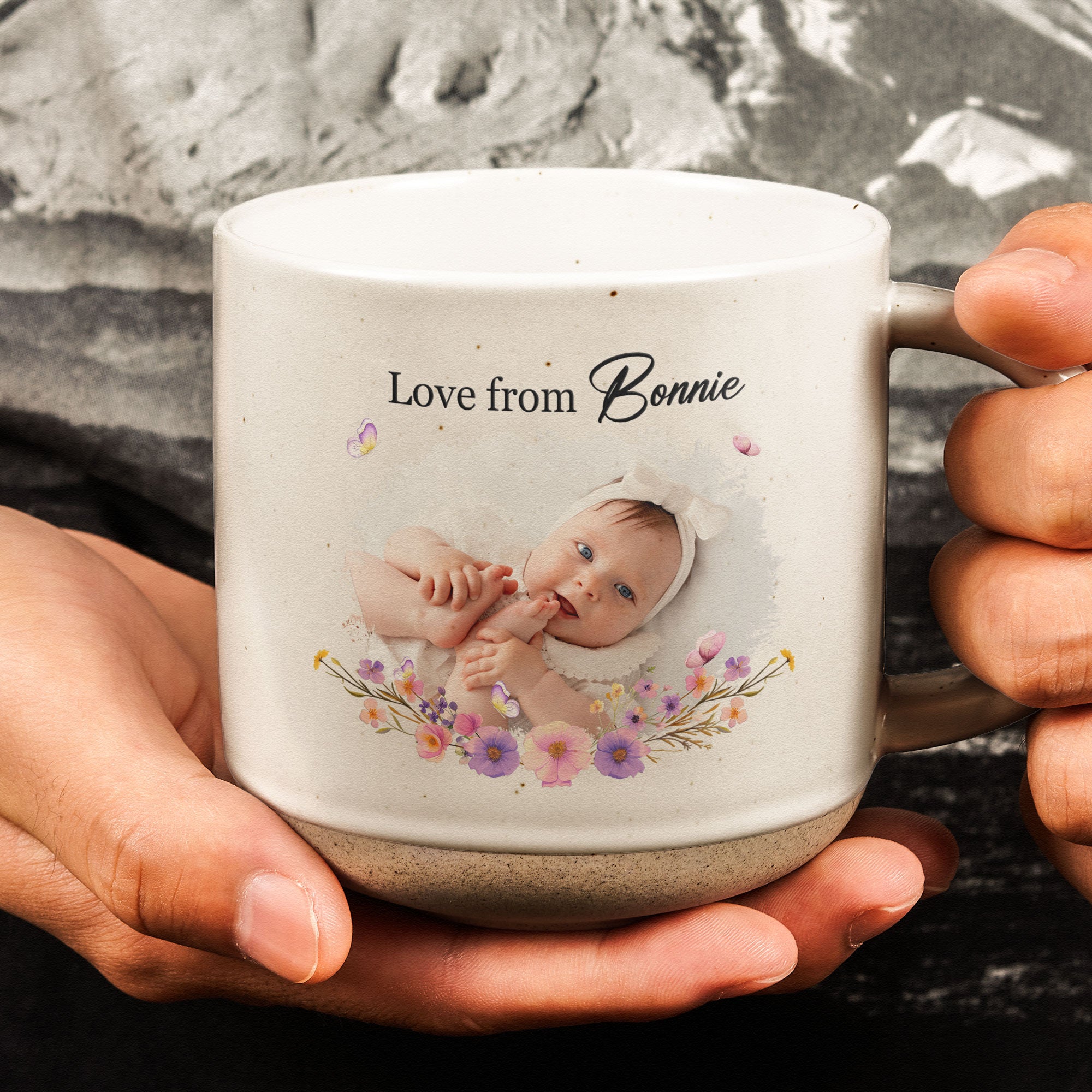 The Day You Became My Mommy, Daddy, Grandparents - Personalized Photo Pottery Mug