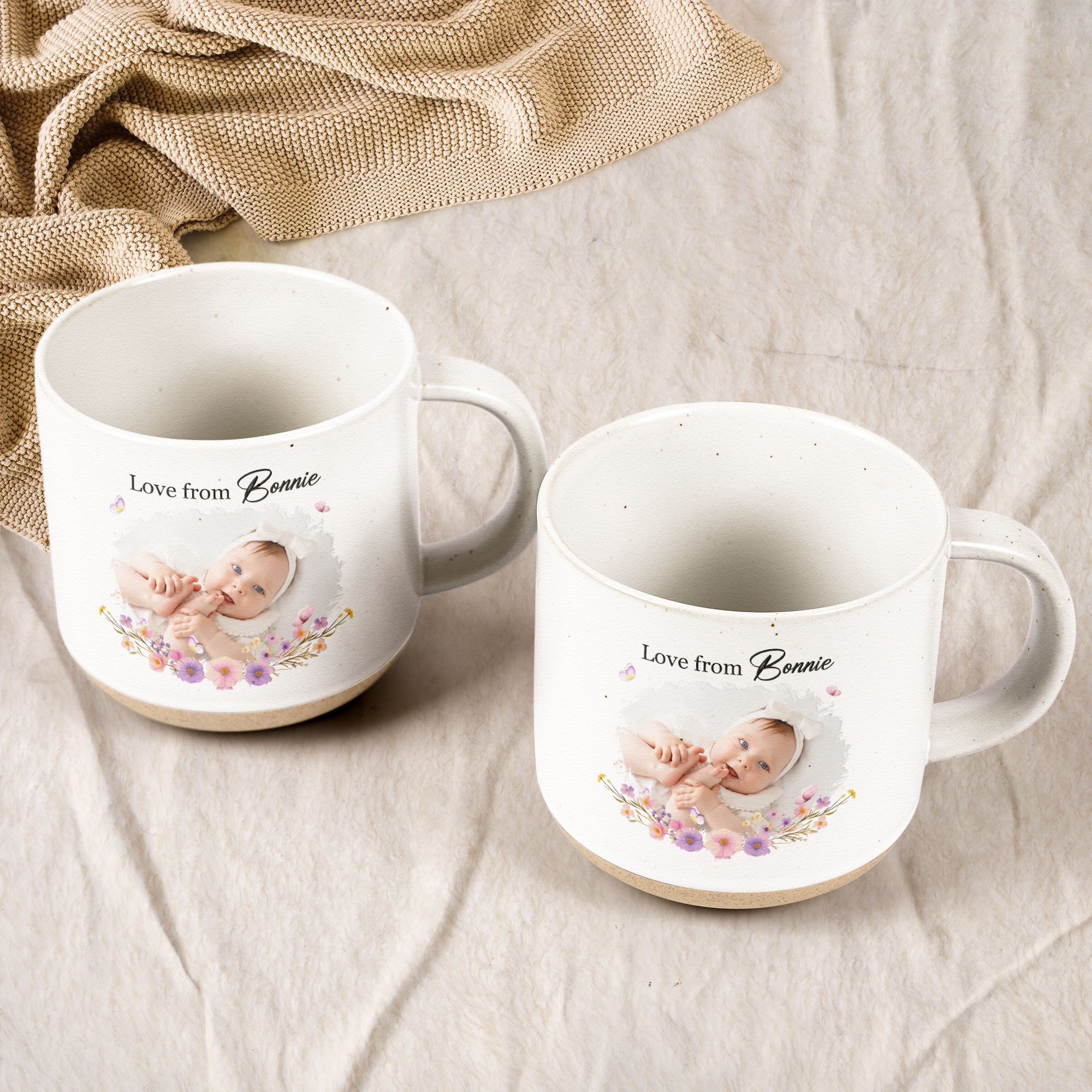 The Day You Became My Mommy, Daddy, Grandparents - Personalized Photo Pottery Mug