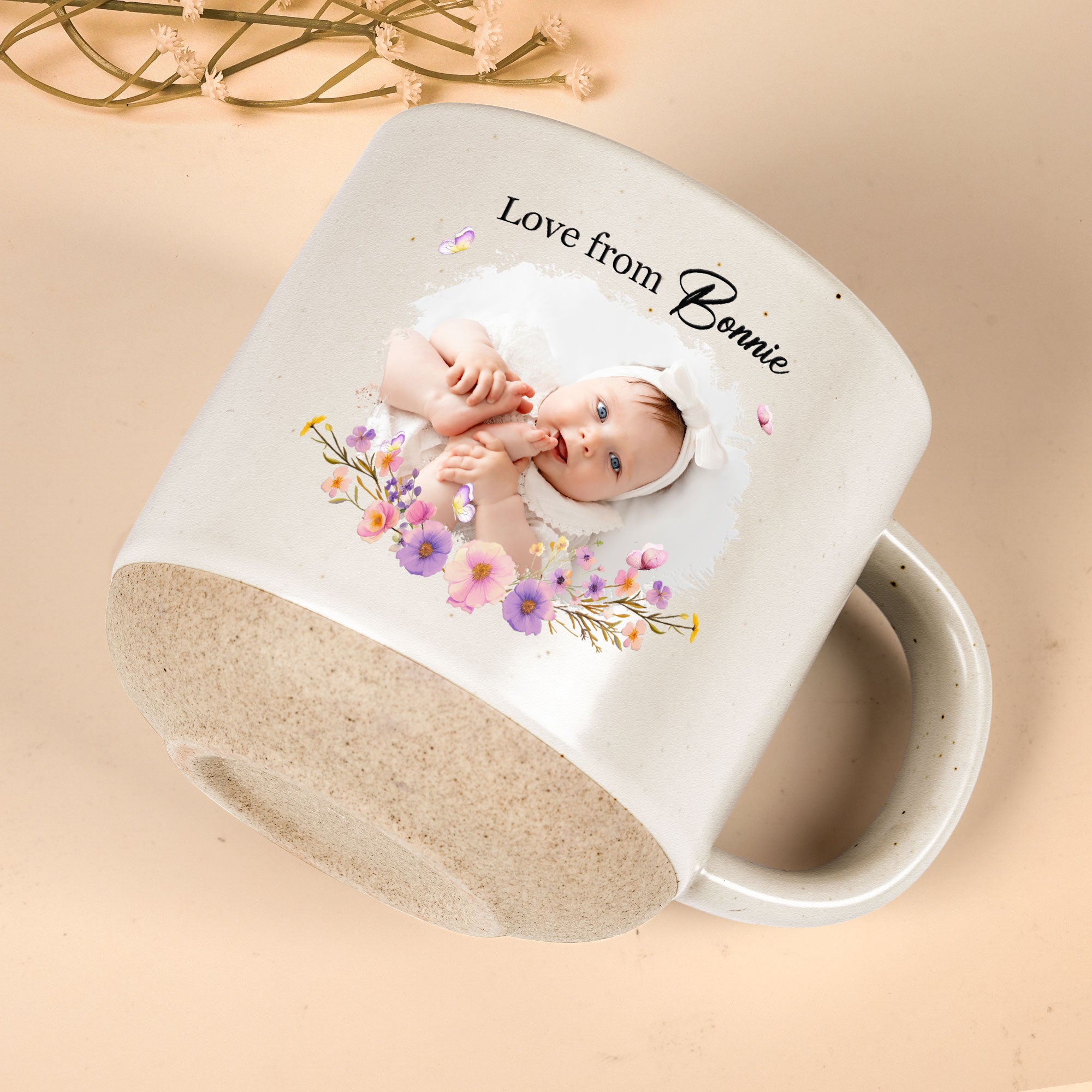 The Day You Became My Mommy, Daddy, Grandparents - Personalized Photo Pottery Mug