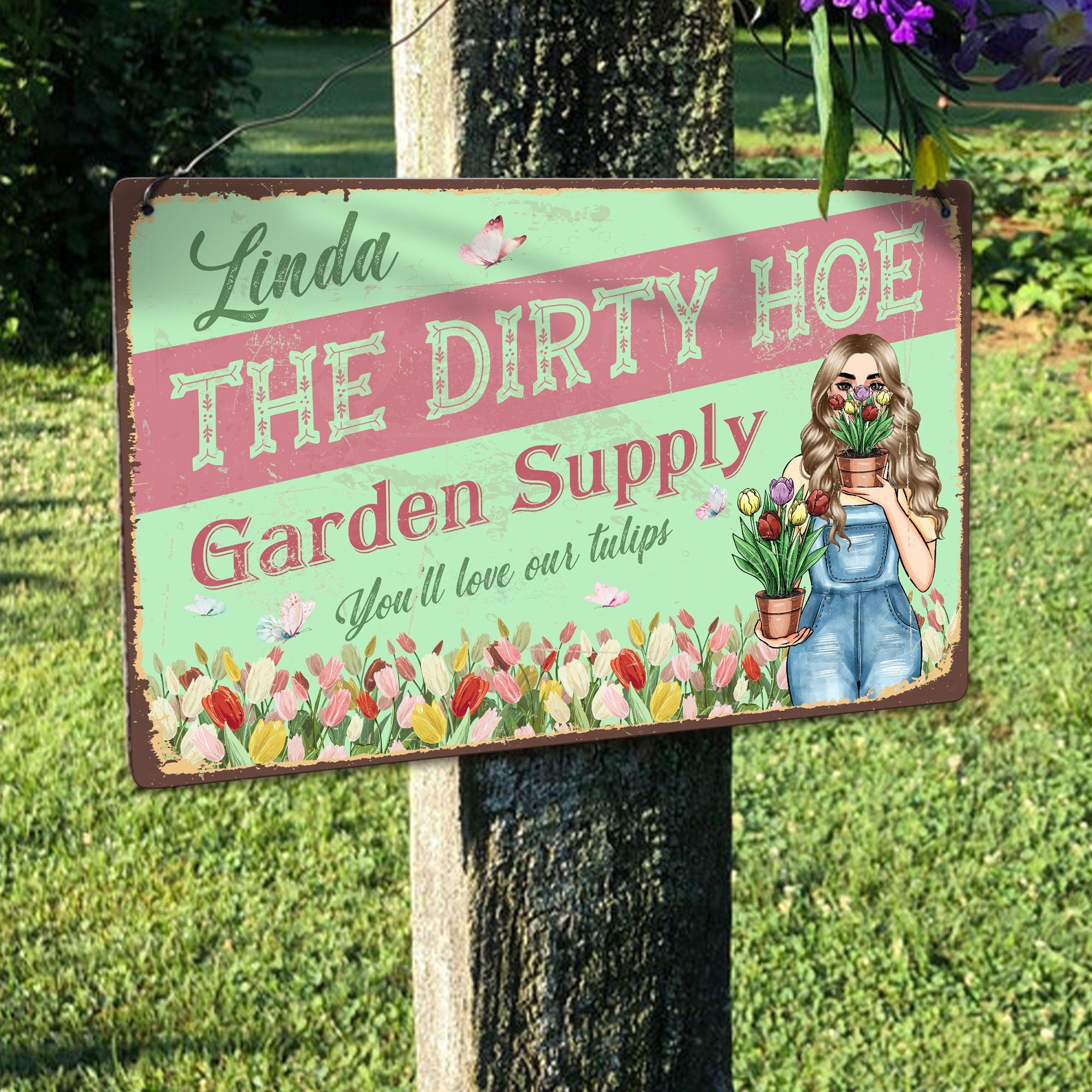 The Dirty Hoe - Personalized Metal Sign