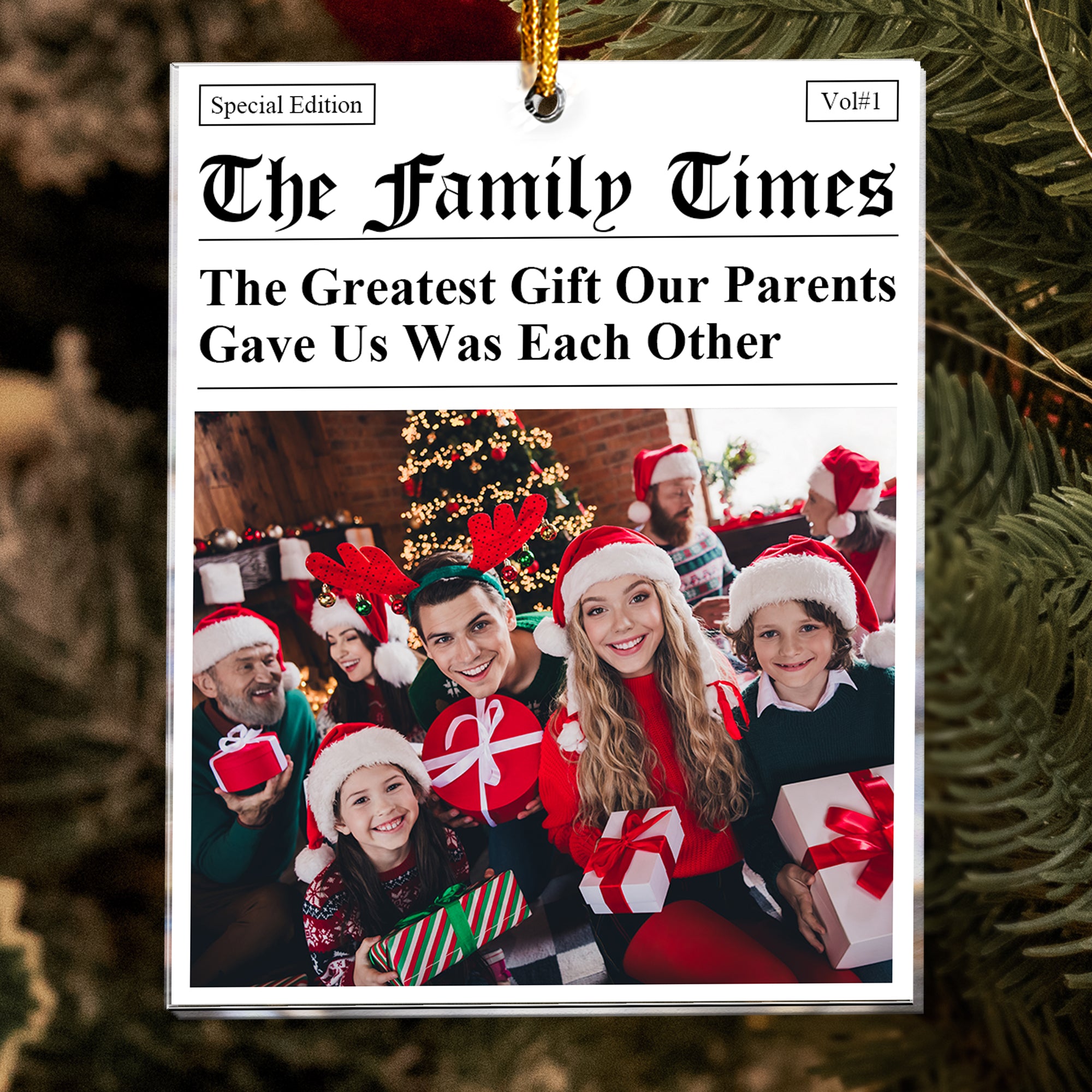 The Family Times - The Greatest Gift Our Parents Gave Us Was Each Other - Personalized Acrylic Photo Ornament