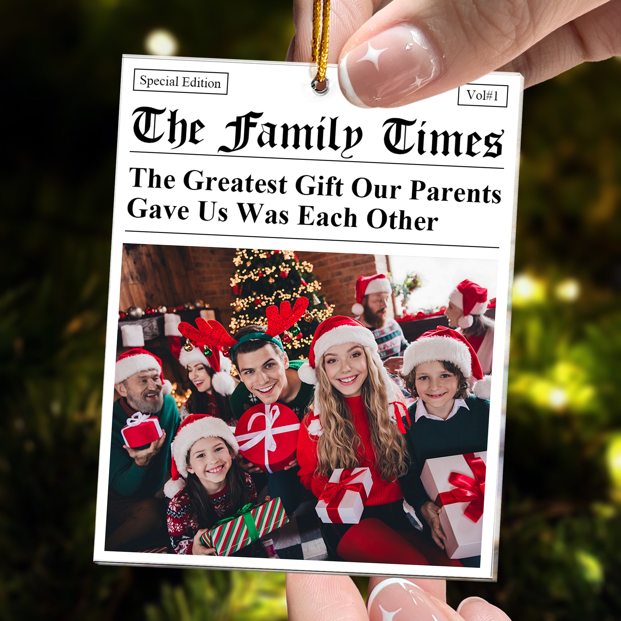 The Family Times - The Greatest Gift Our Parents Gave Us Was Each Other - Personalized Acrylic Photo Ornament