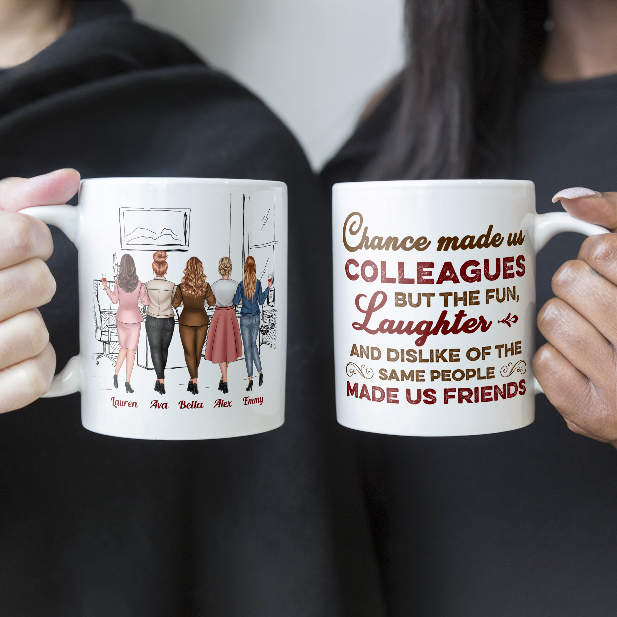 The Fun, Dislike Of The Same People Made Us Friends - Personalized Mug - Gift For Work Besties, Colleagues, Friends, Best Friends