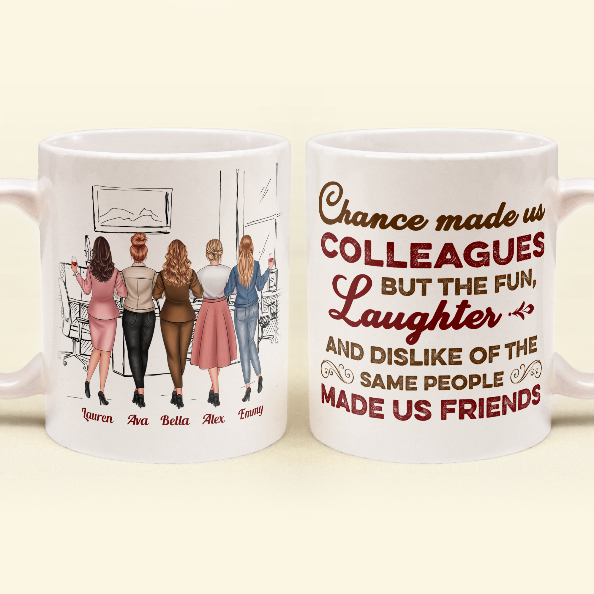 The Fun, Dislike Of The Same People Made Us Friends - Personalized Mug - Gift For Work Besties, Colleagues, Friends, Best Friends