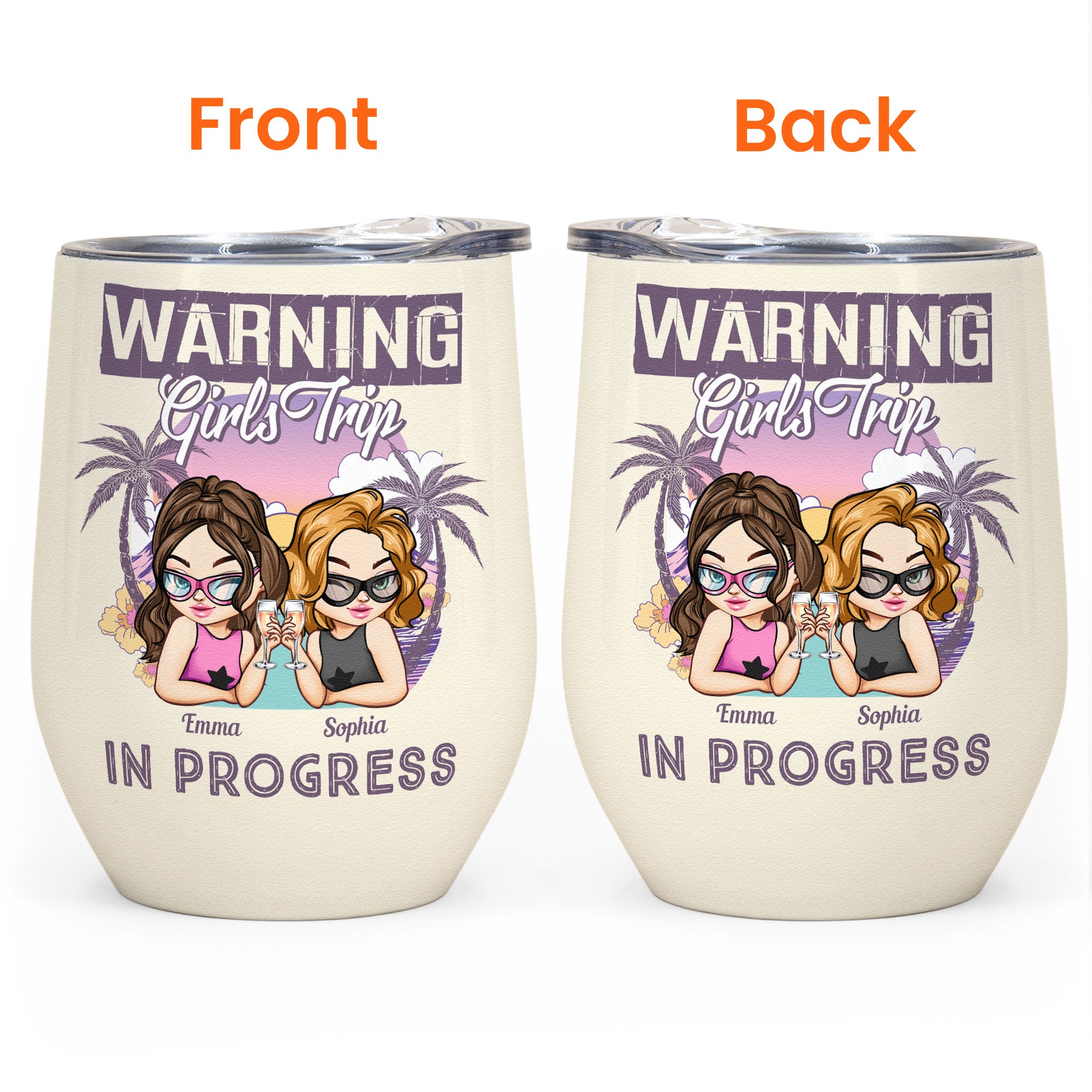 The Girls Are Drinking Again - Retro Summer - Personalized Wine Tumbler