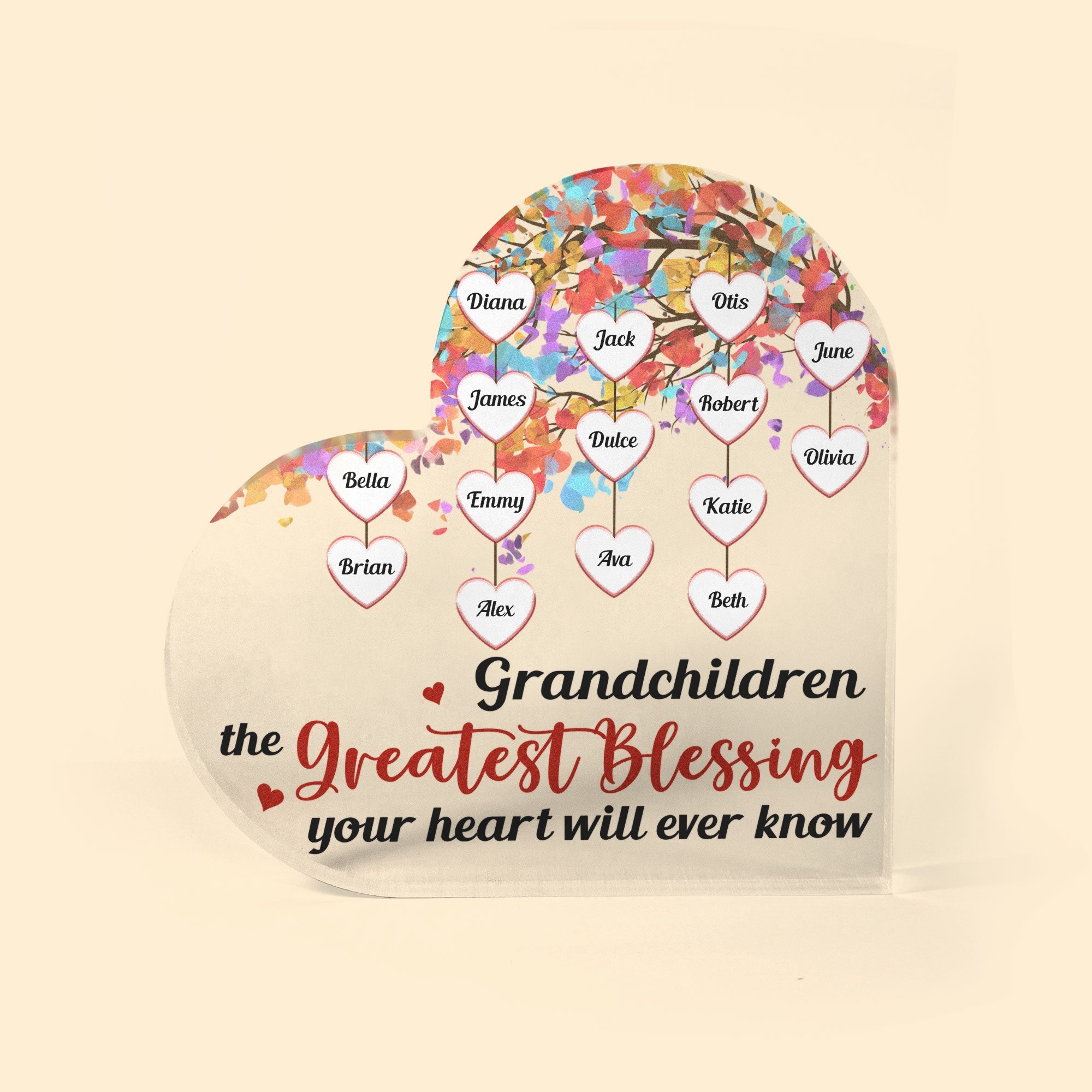 The Greatest Blessing For Your Heart - Personalized Heart Shaped Acrylic Plaque