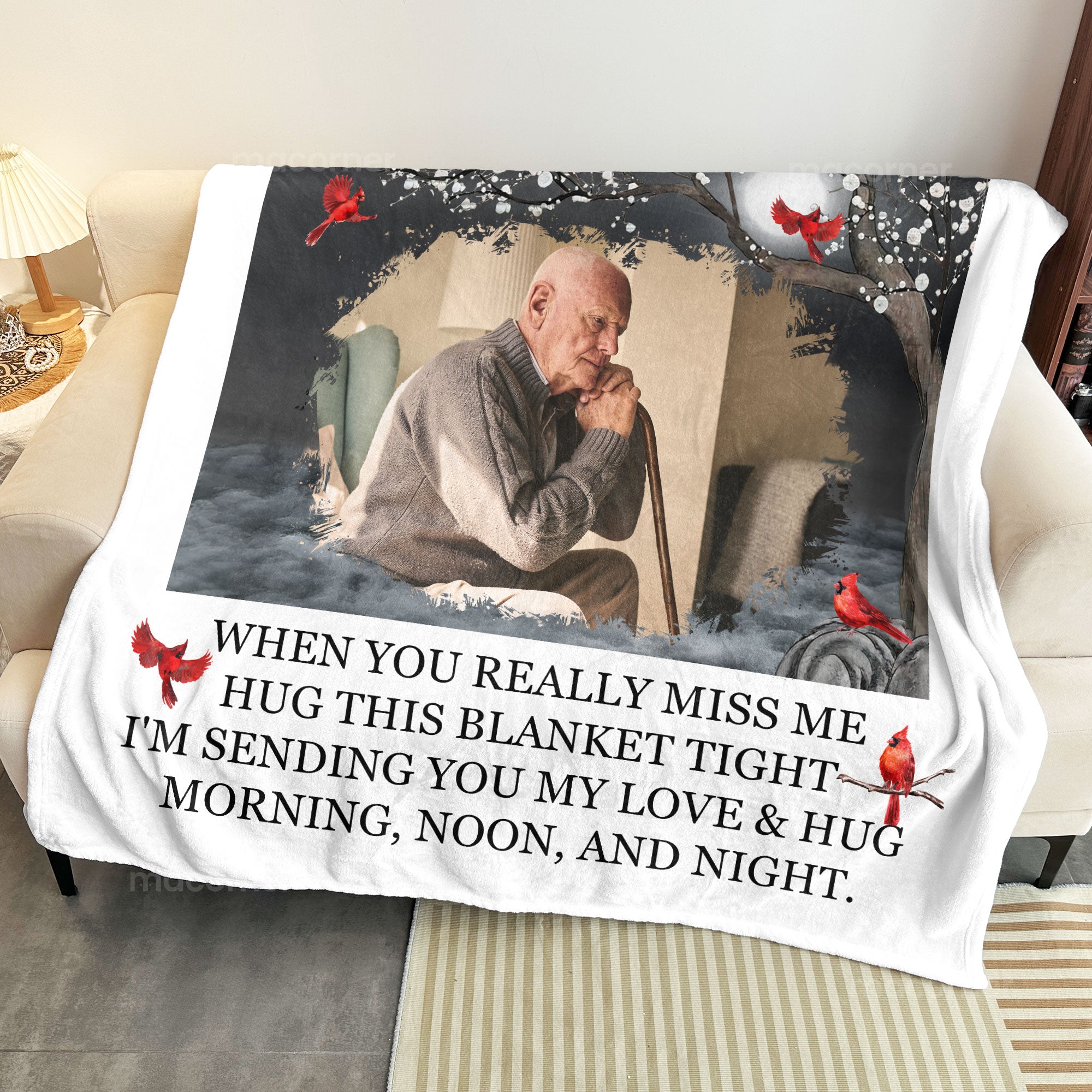 The Heaven Times A Hug From Heaven Memorial Blanket - Personalized Photo Blanket