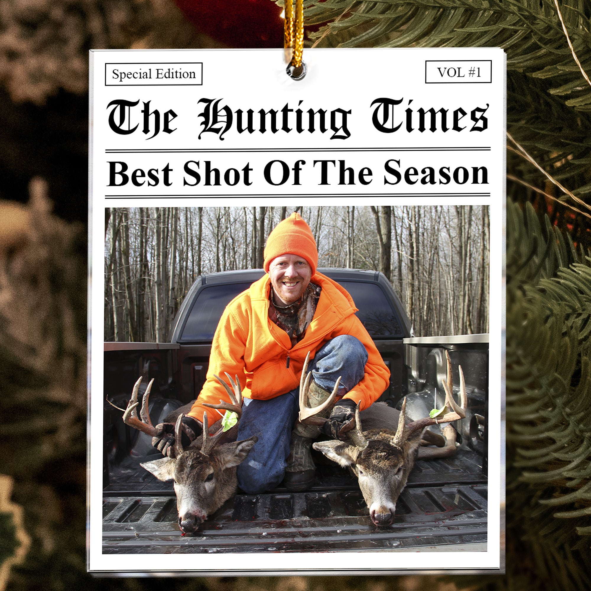 The Hunting Times - Hunter Of The Season - Hunting Dad, Husband, Grandpa - Personalized Acrylic Photo Ornament