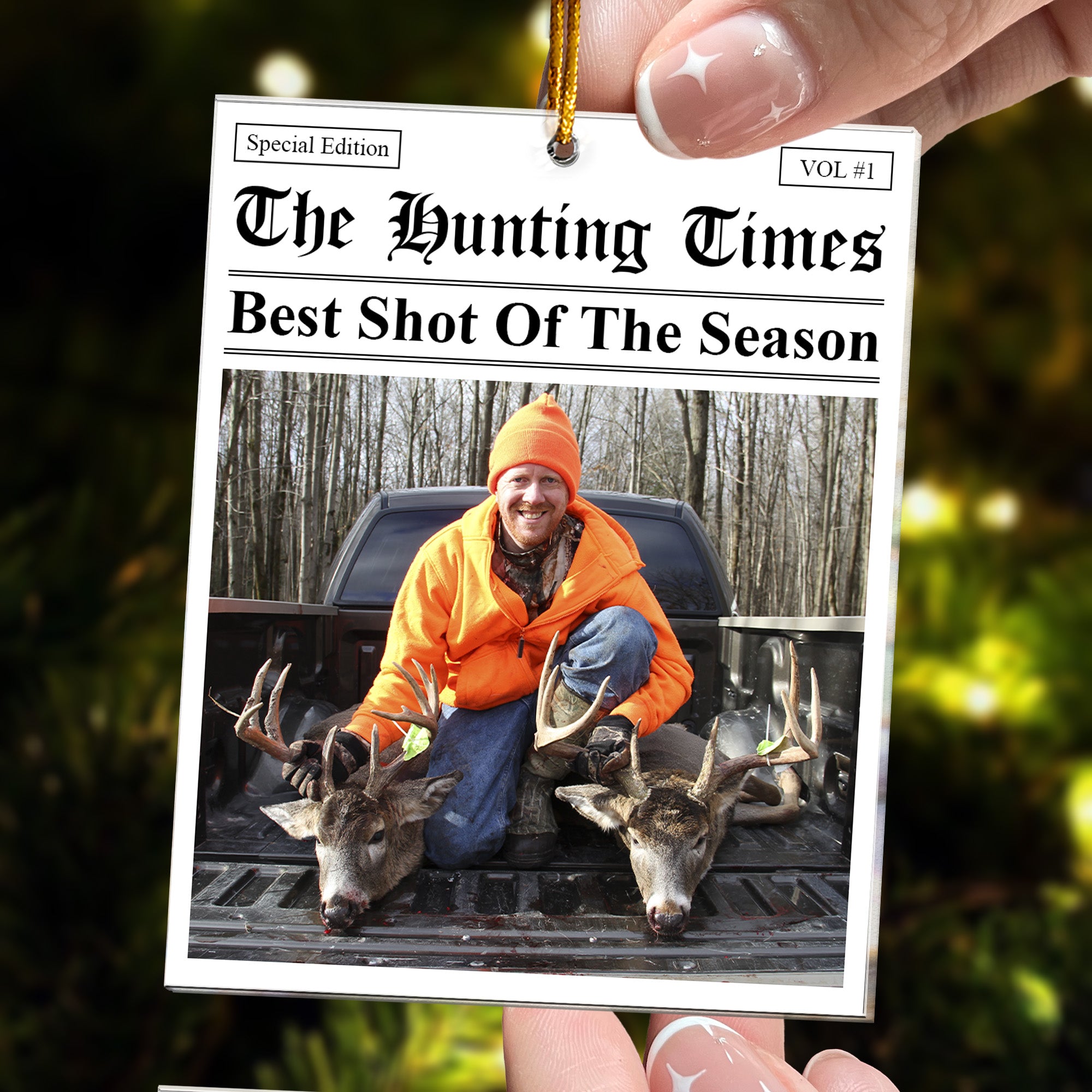 The Hunting Times - Hunter Of The Season - Hunting Dad, Husband, Grandpa - Personalized Acrylic Photo Ornament