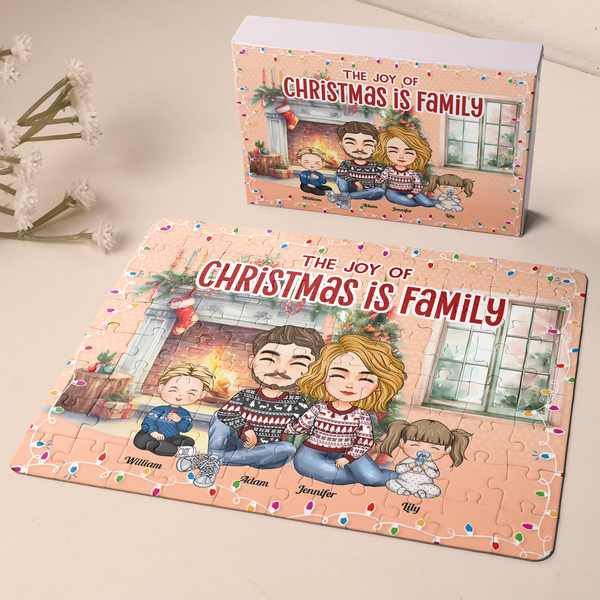 The Joy Of Christmas Is Family - Personalized Jigsaw Puzzle