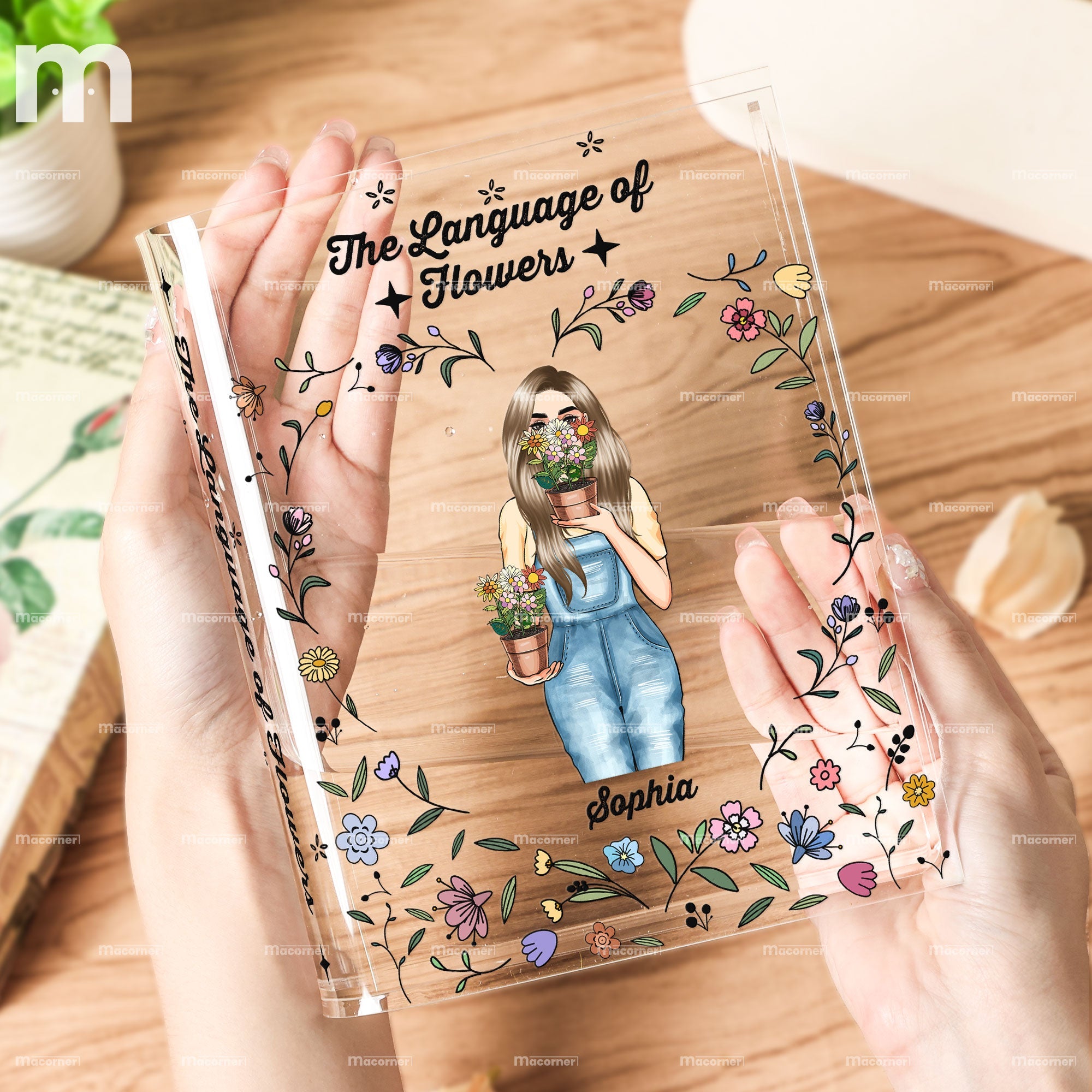 The Language Of Flowers - Personalized Acrylic Book Vase