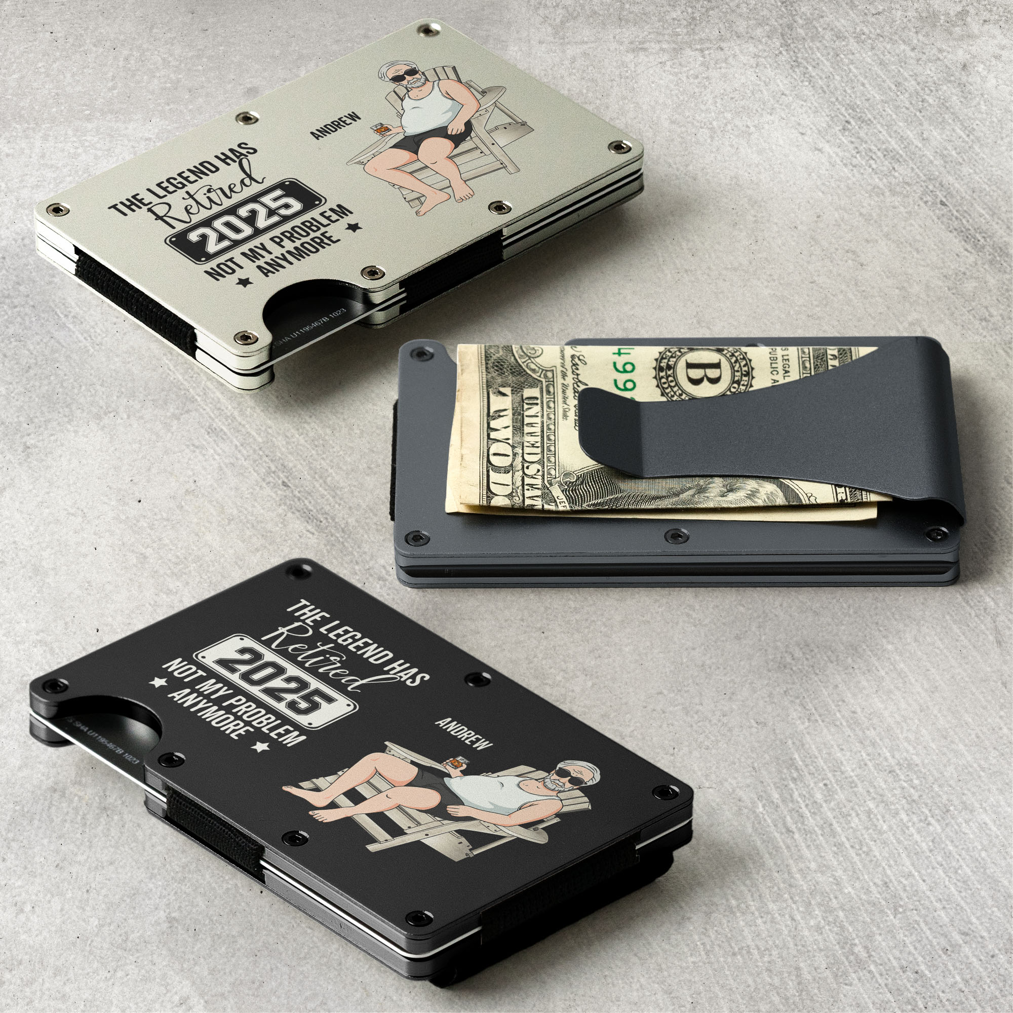 The Legend Has Retired - Personalized Metal Card Holder