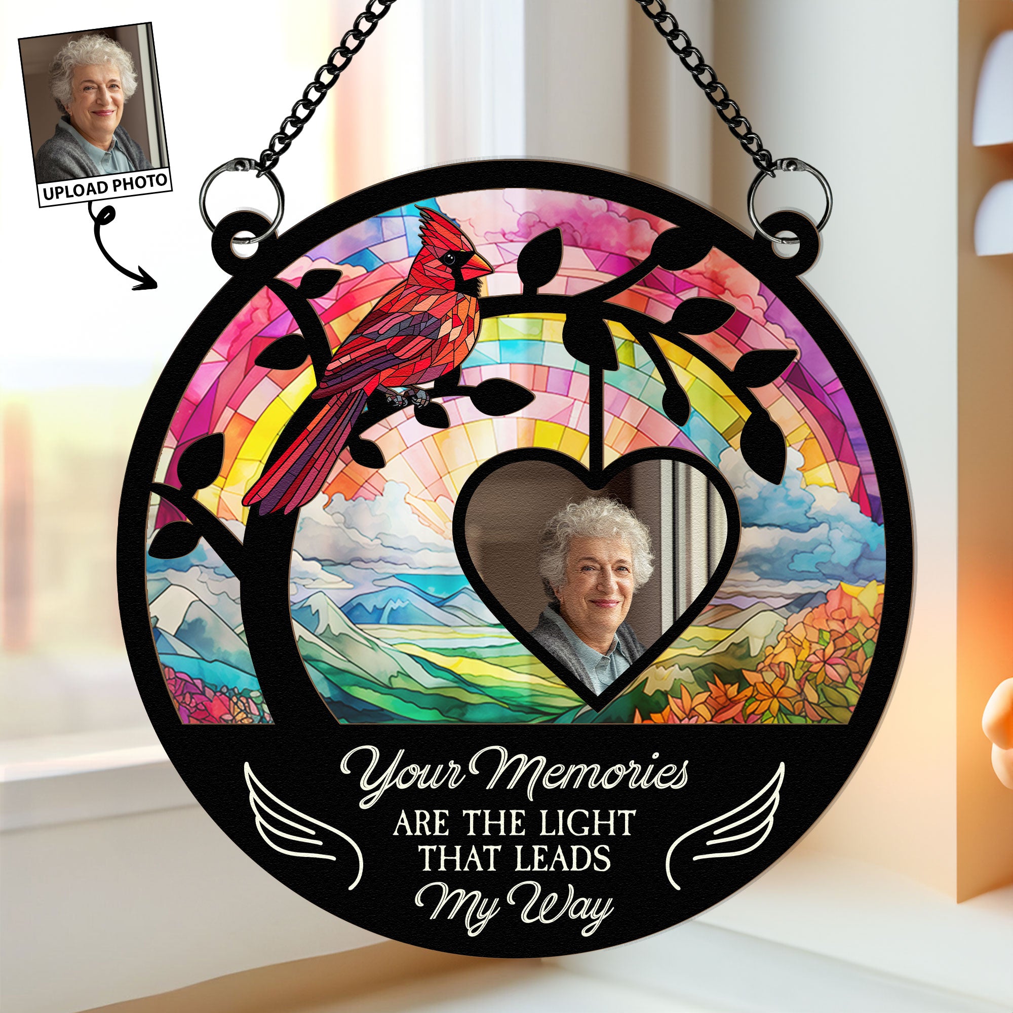 The Light That Leads My Way - Personalized Window Hanging Suncatcher Photo Ornament