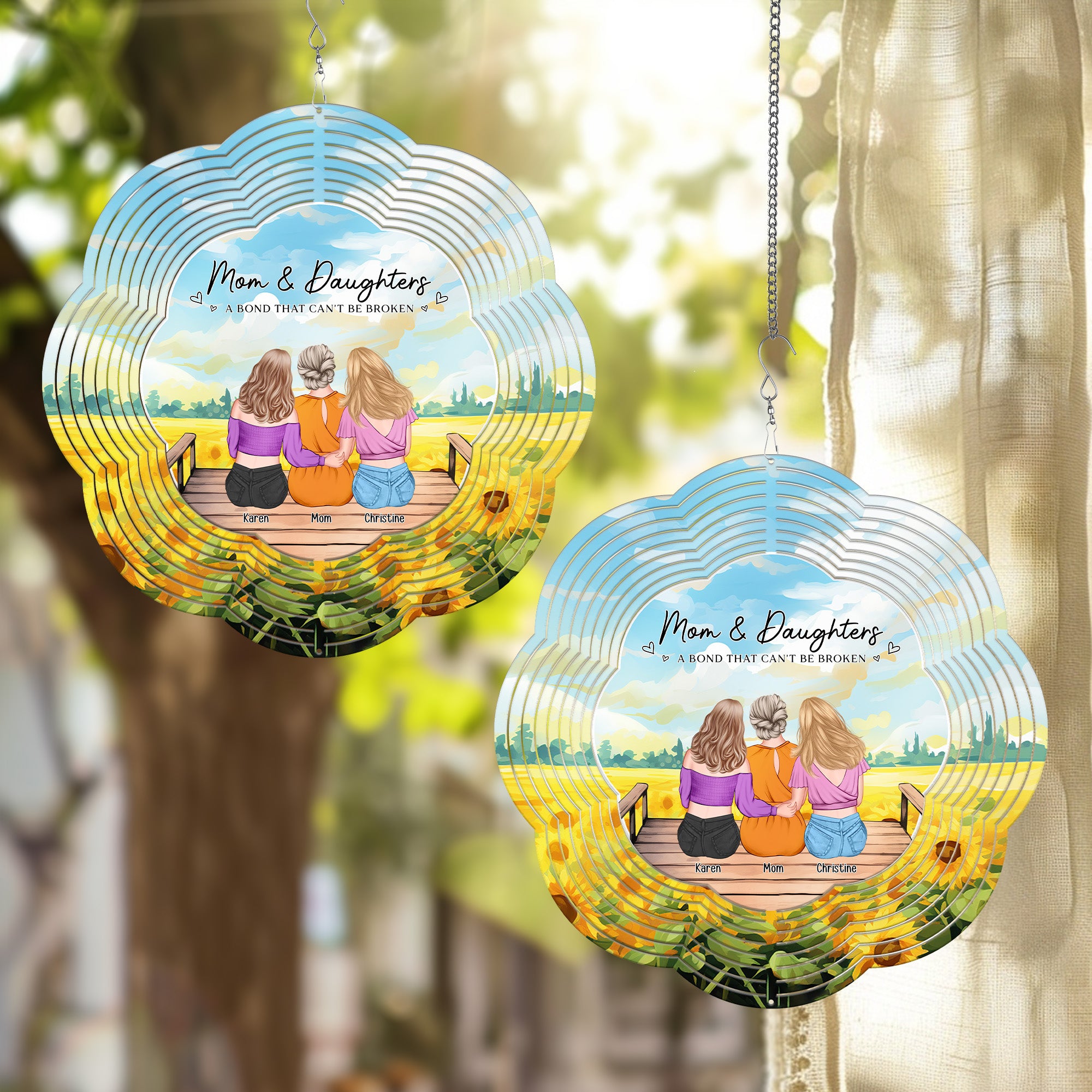 The Love Between A Mother And Children Is Forever - Personalized Wind Spinner