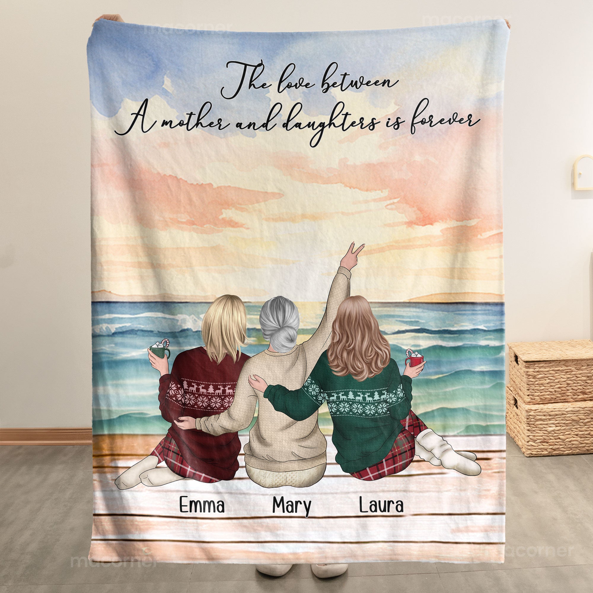 The Love Between A Mother And Daughter Is Forever Gift For Mom - Personalized Blanket