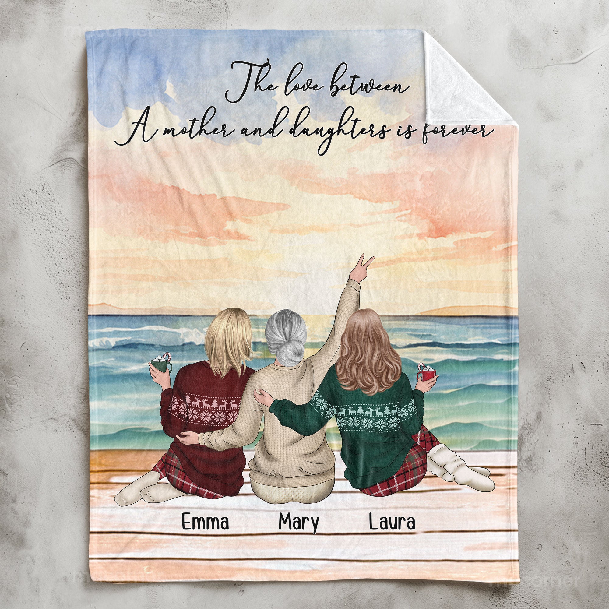 The Love Between A Mother And Daughter Is Forever Gift For Mom - Personalized Blanket